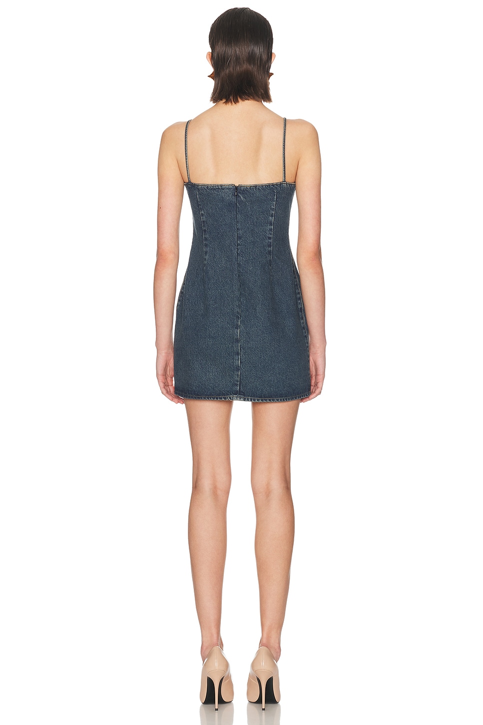 Magda Butrym Floral Embellished Denim Mini Dress