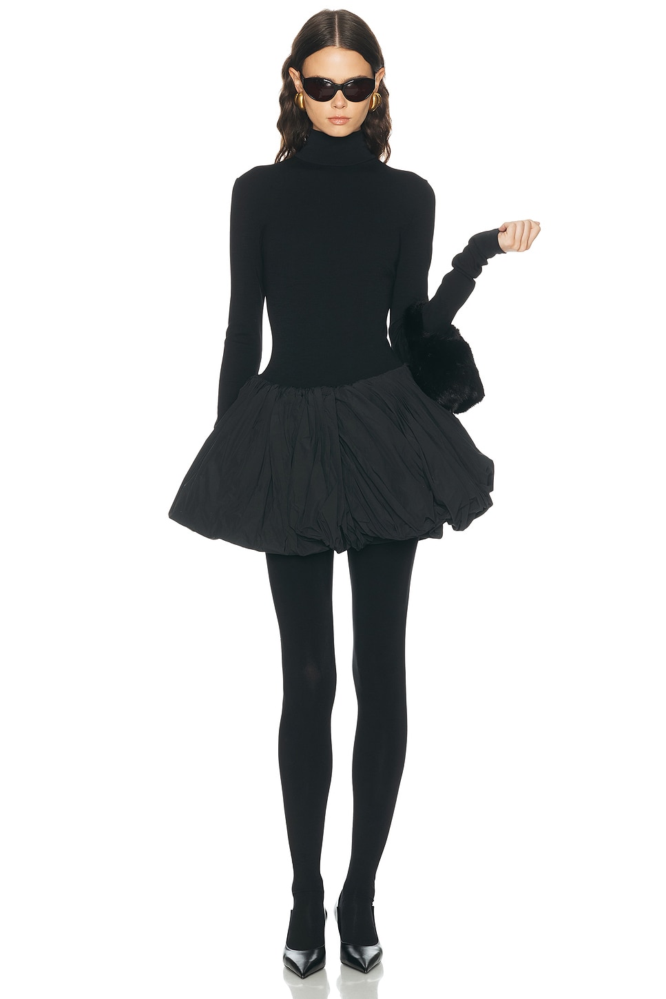 Magda Butrym Long Sleeve Turtleneck Mini Dress