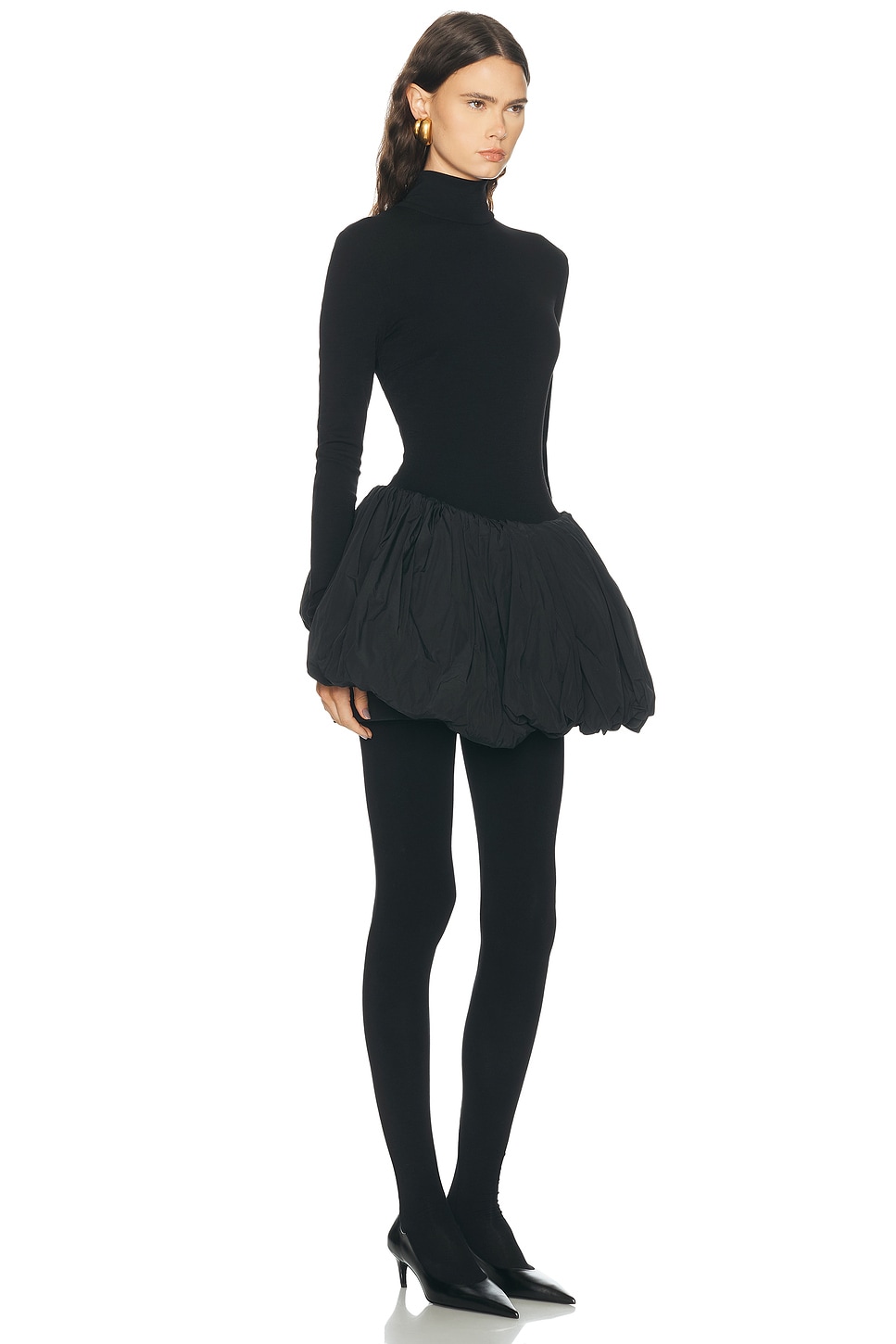 Magda Butrym Long Sleeve Turtleneck Mini Dress