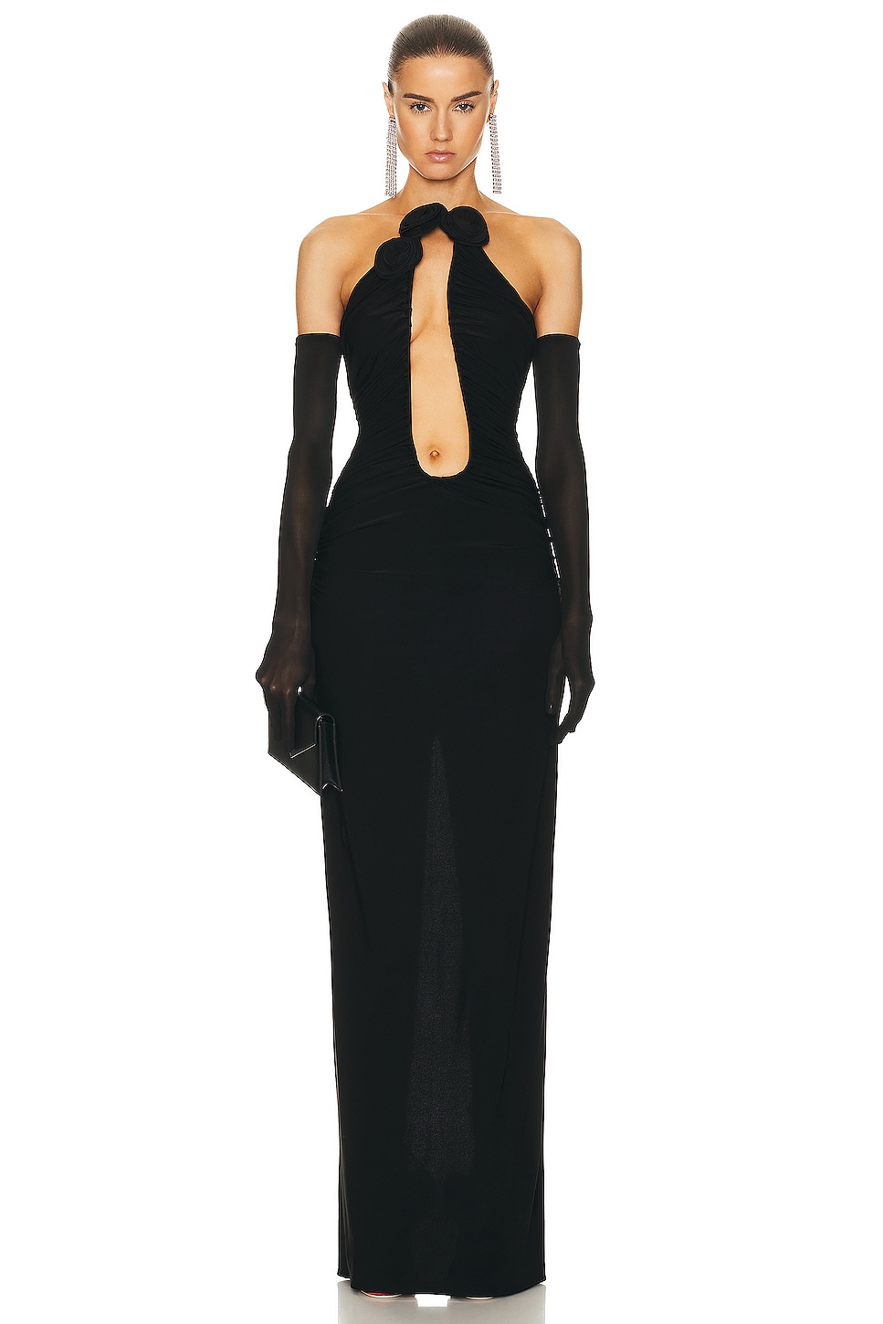 Image 1 of Magda Butrym Plunging Gown in Black