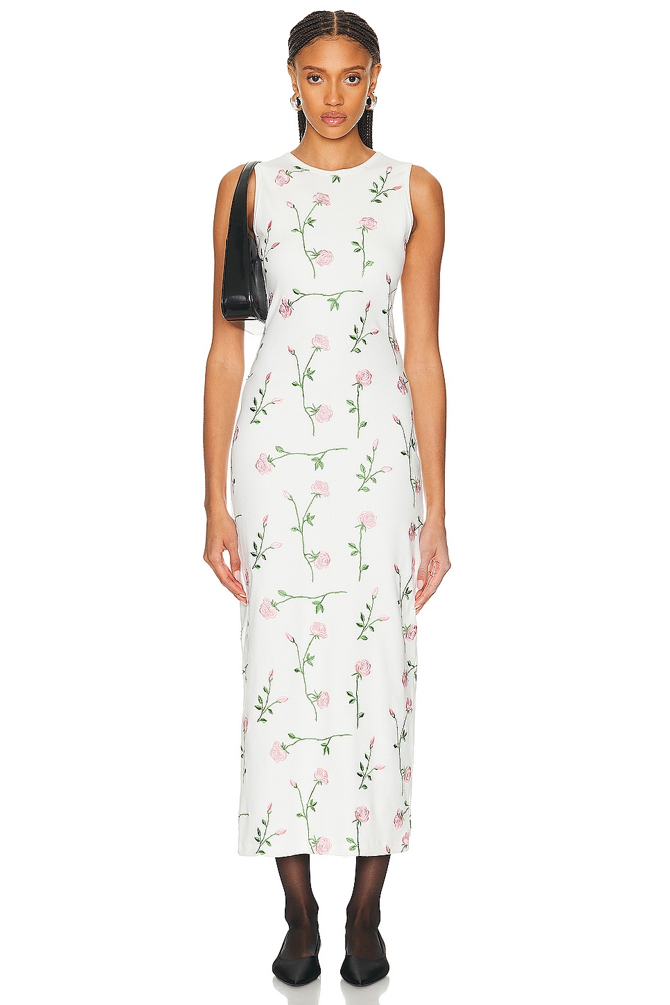 Image 1 of Magda Butrym Tank Dress in Cream Embroidery
