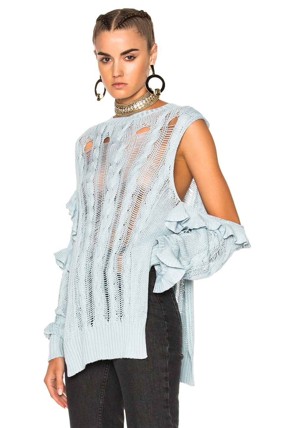 Image 1 of Magda Butrym Odenton Sweater in Light Blue