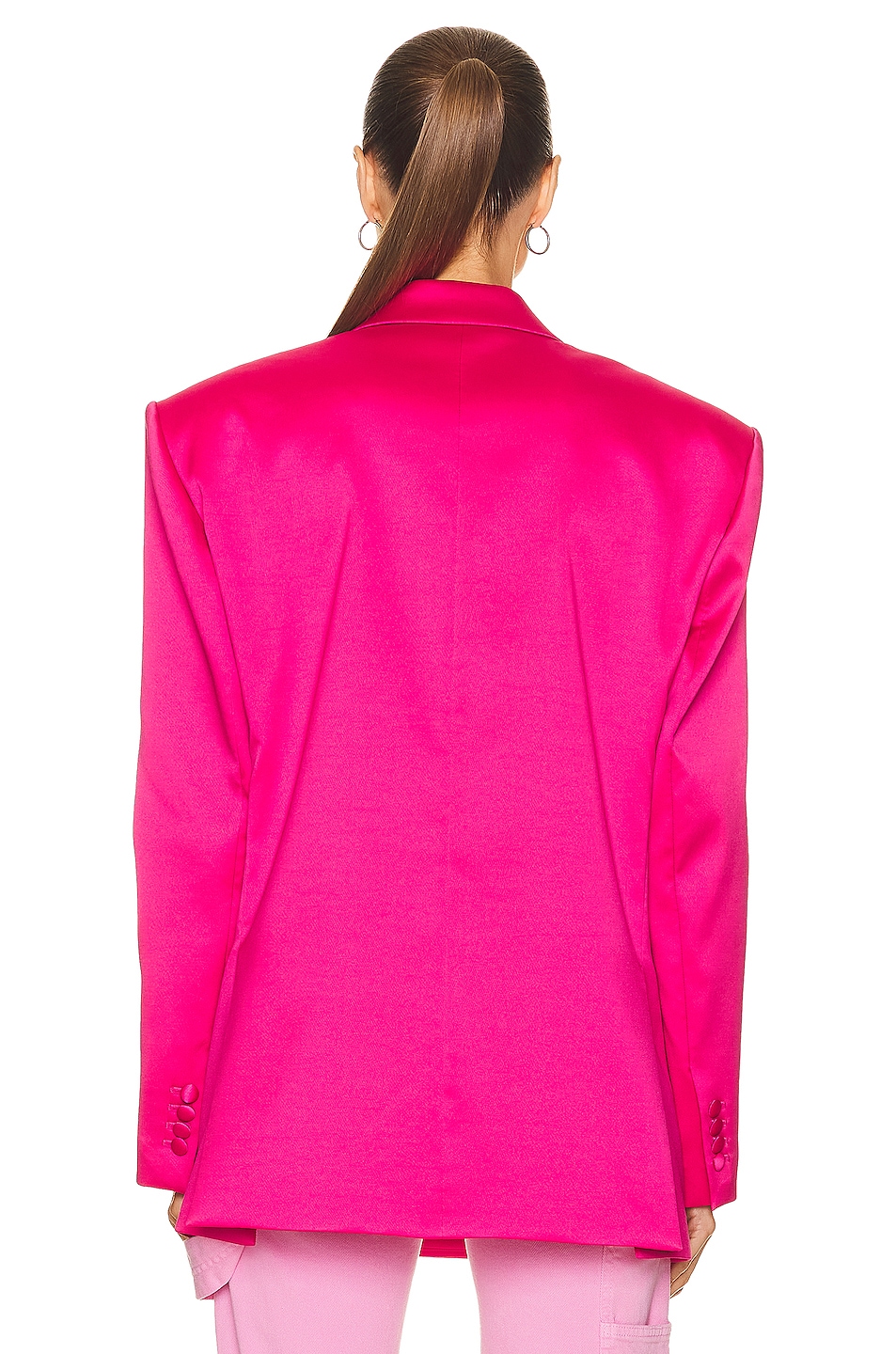 Magda Butrym Oversized Double Breasted Blazer In Pink Fwrd