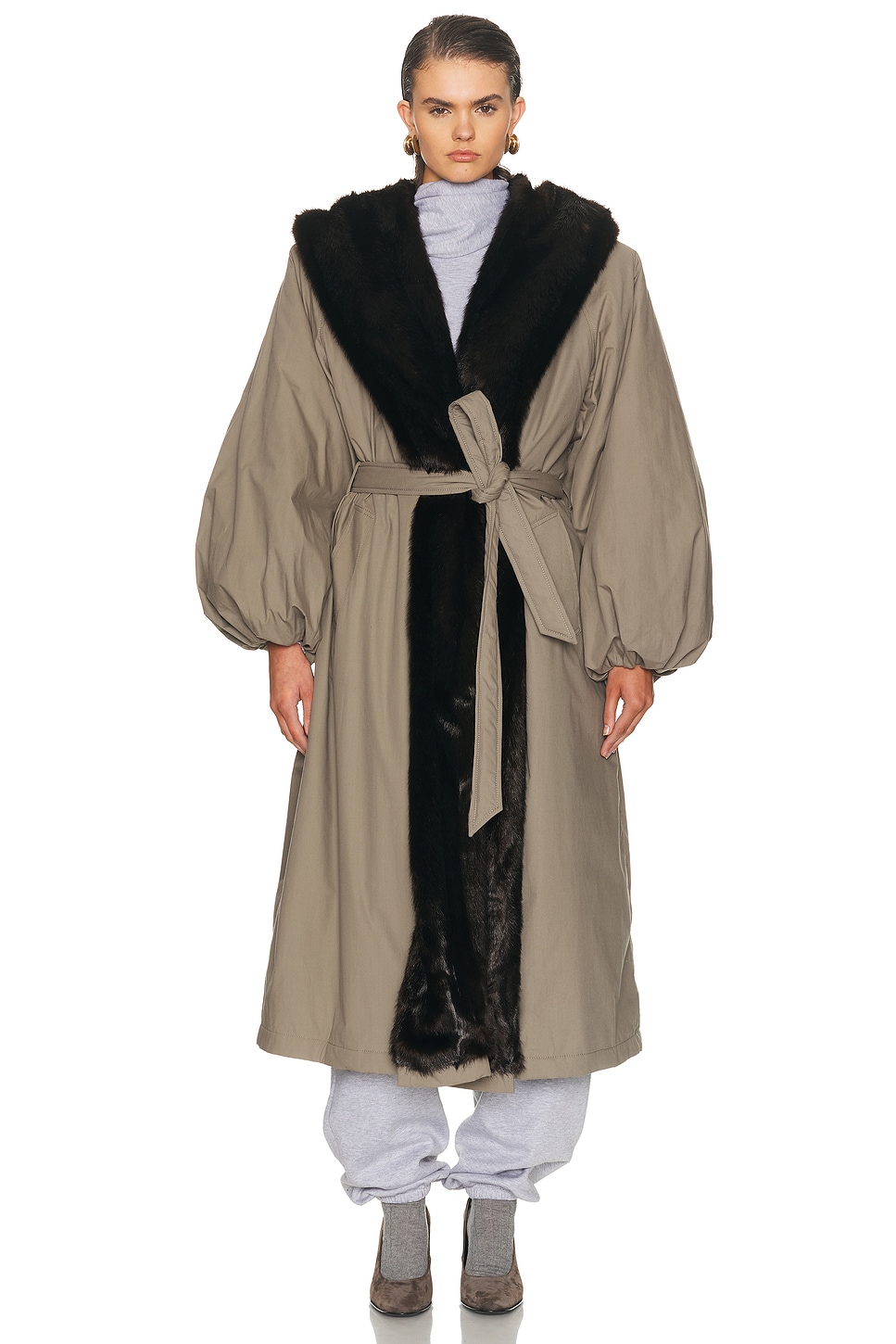 Image 1 of Magda Butrym Long Trench Coat in Grey