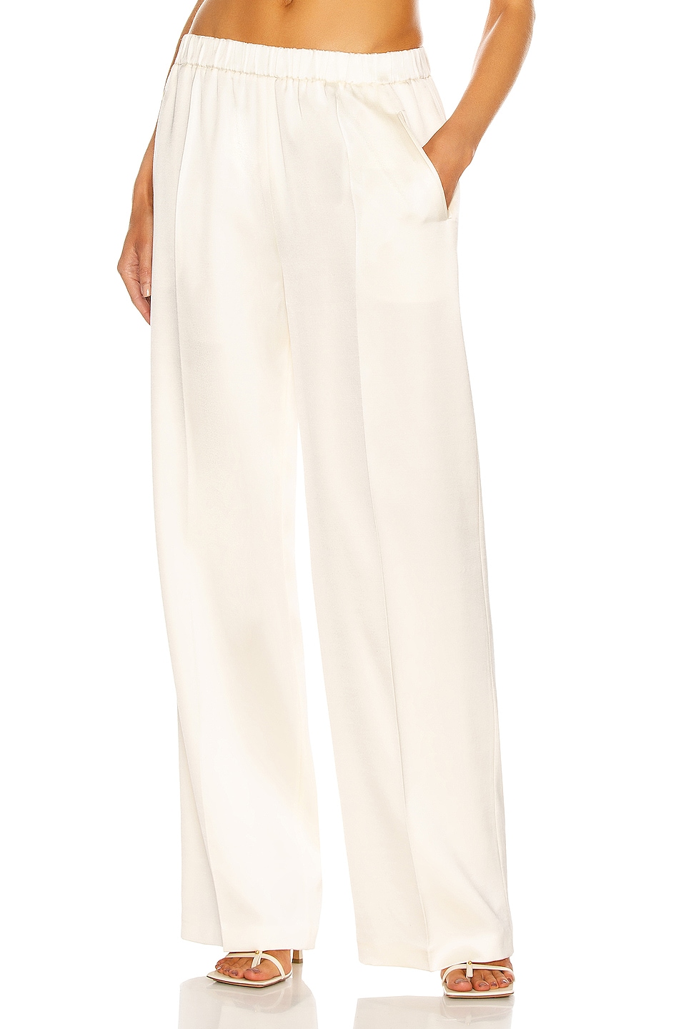 Image 1 of Magda Butrym Wide Leg Tailored Pant in Cream
