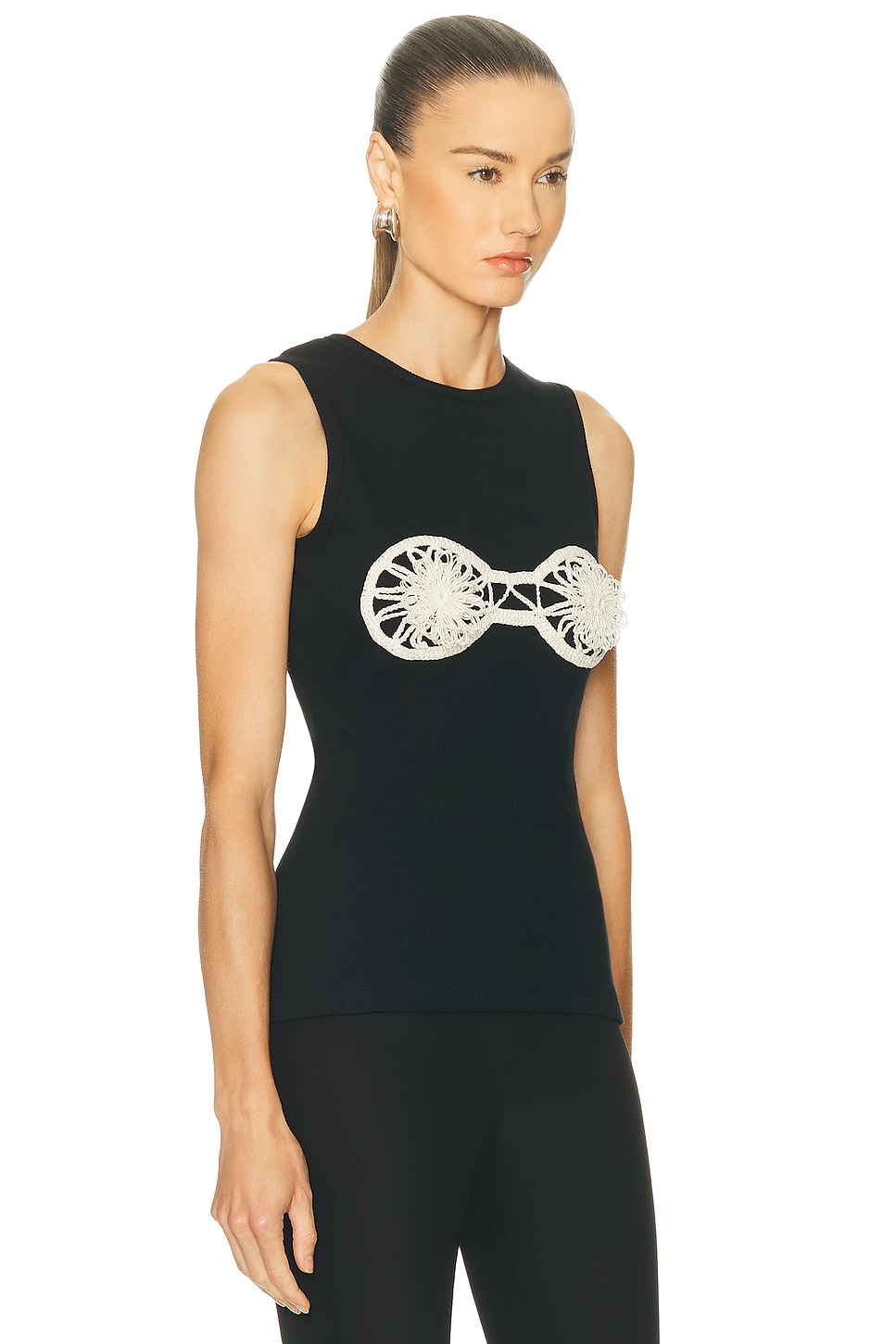 Magda Butrym Crochet Bra Tank Top In Black