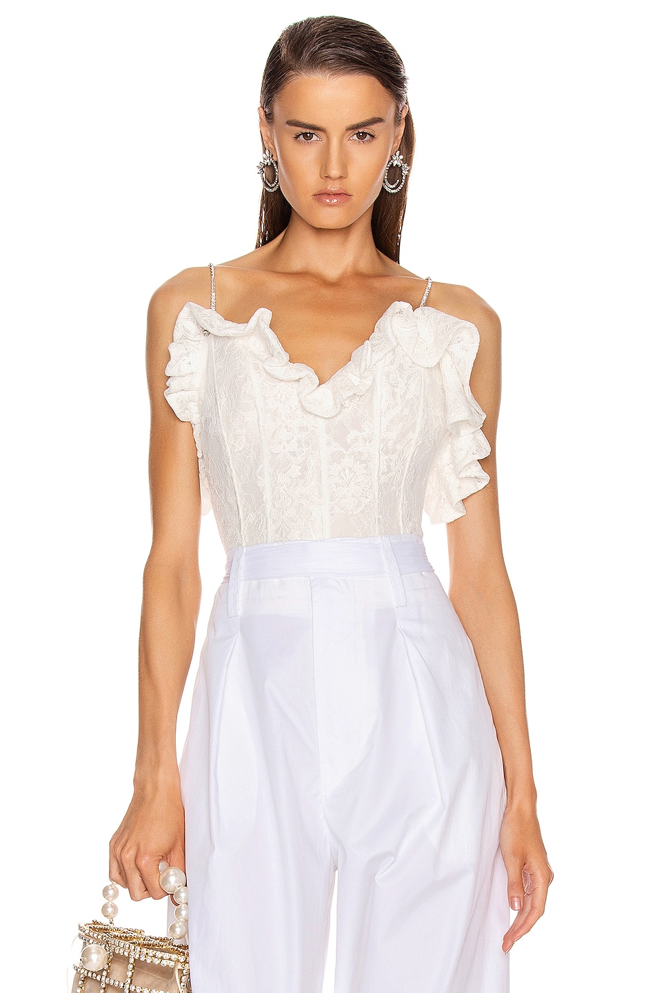 Image 1 of Magda Butrym Harlem Lace Corset Top in White