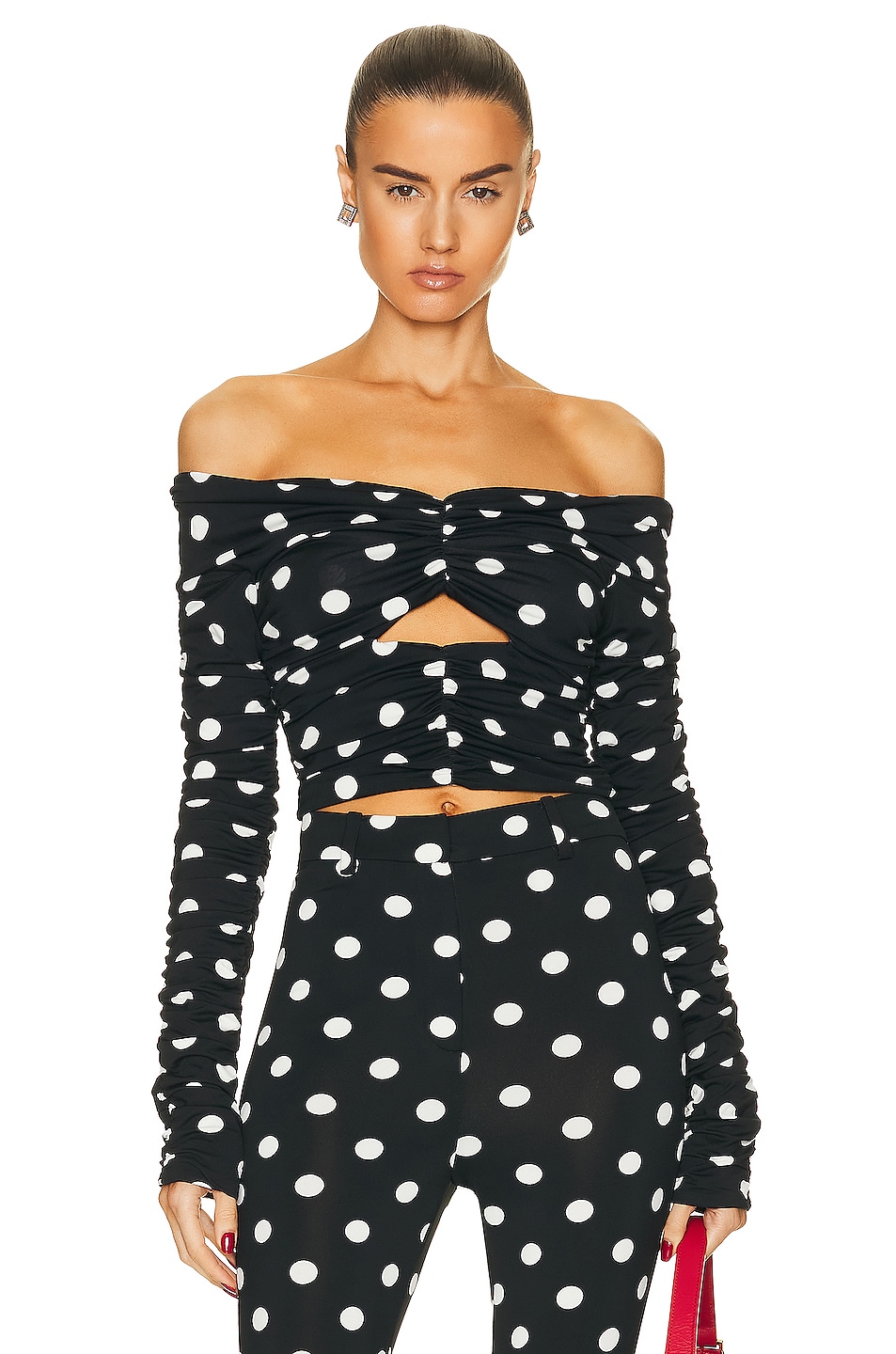 Image 1 of Magda Butrym Long Sleeve Blouse in Black Dots