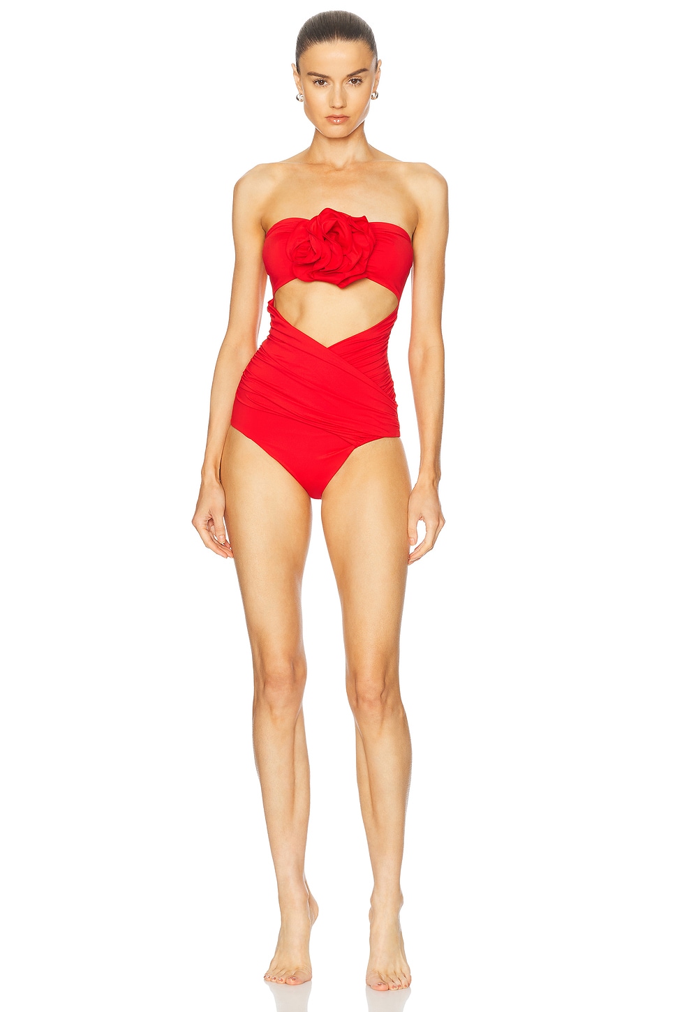 Cut Out One Piece Swimsuit in Red