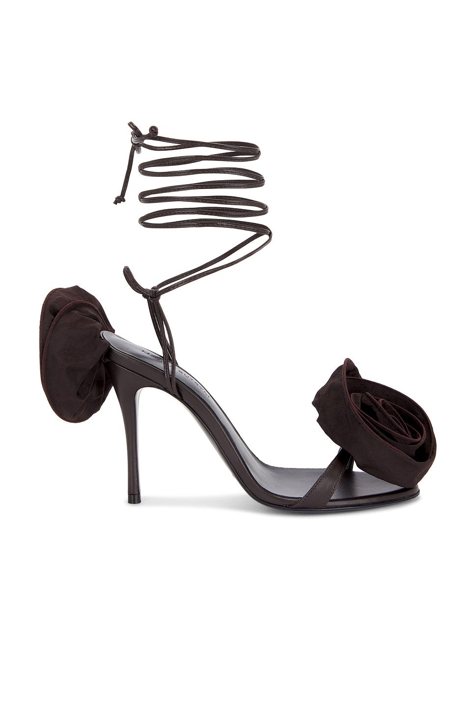 Image 1 of Magda Butrym Rosette Strappy Sandal in Brown