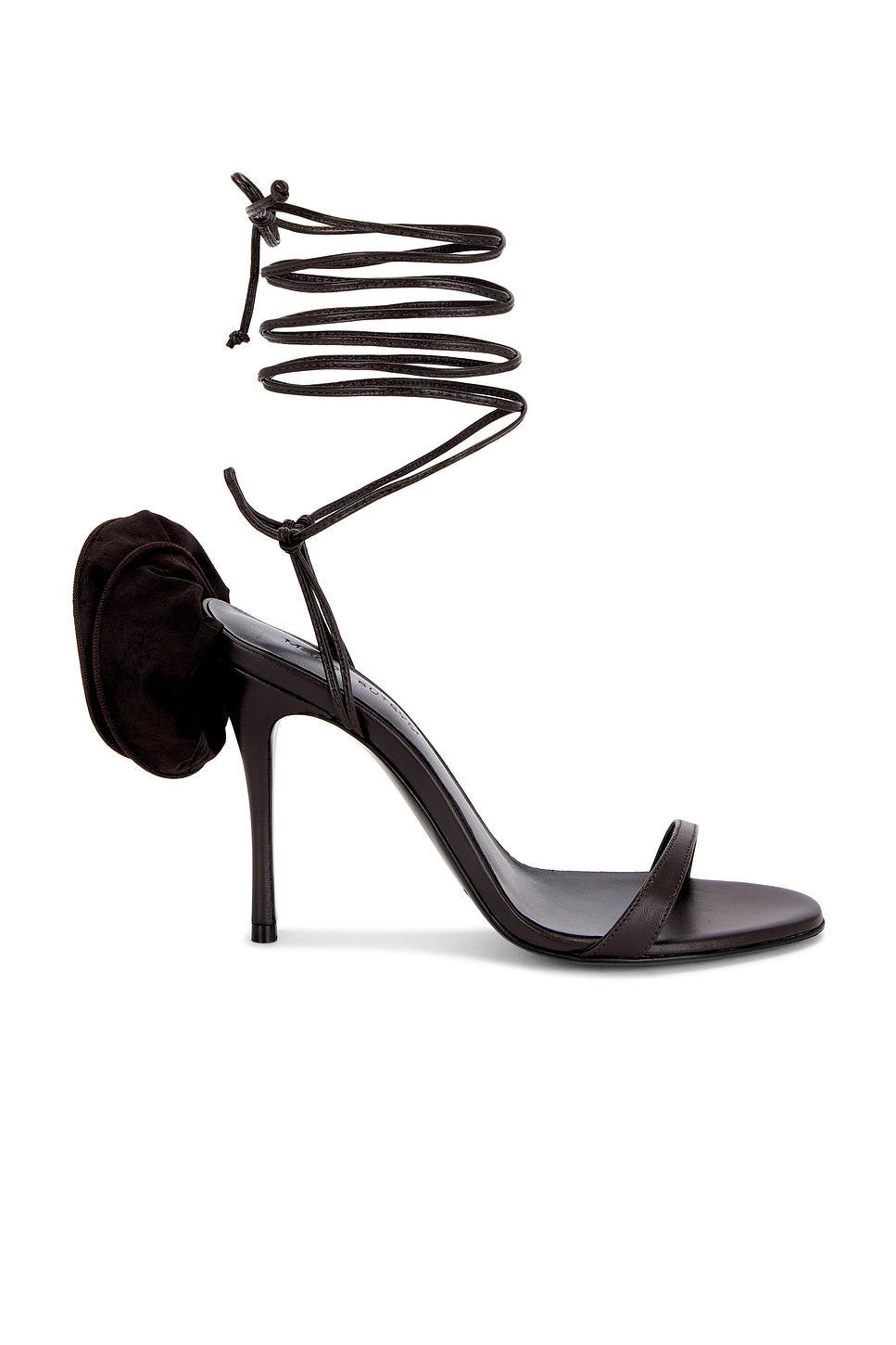 Shop Magda Butrym Rosette Strappy Sandal In Brown