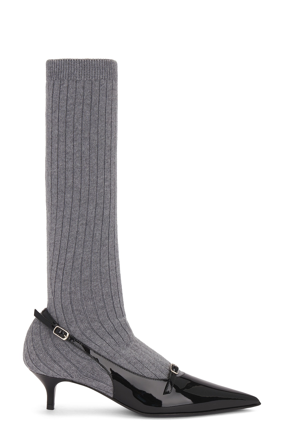 Shop Magda Butrym Knit Boot In Grey