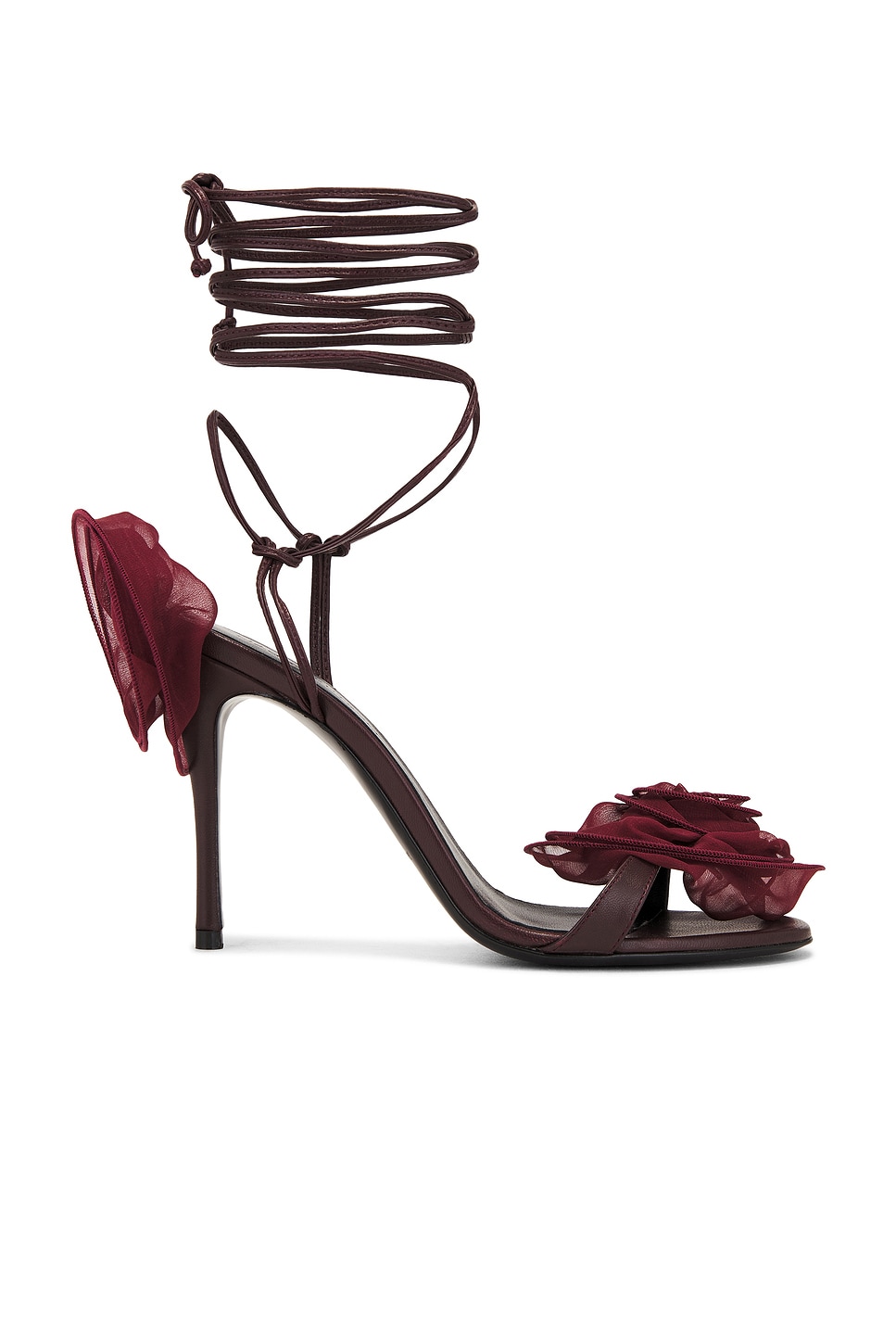 Flower Sandal in Burgundy