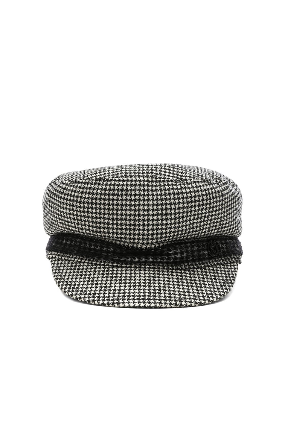 Image 1 of Maison Michel New Abby Wool Cashmere Dogtooth Hat in Black & Cream