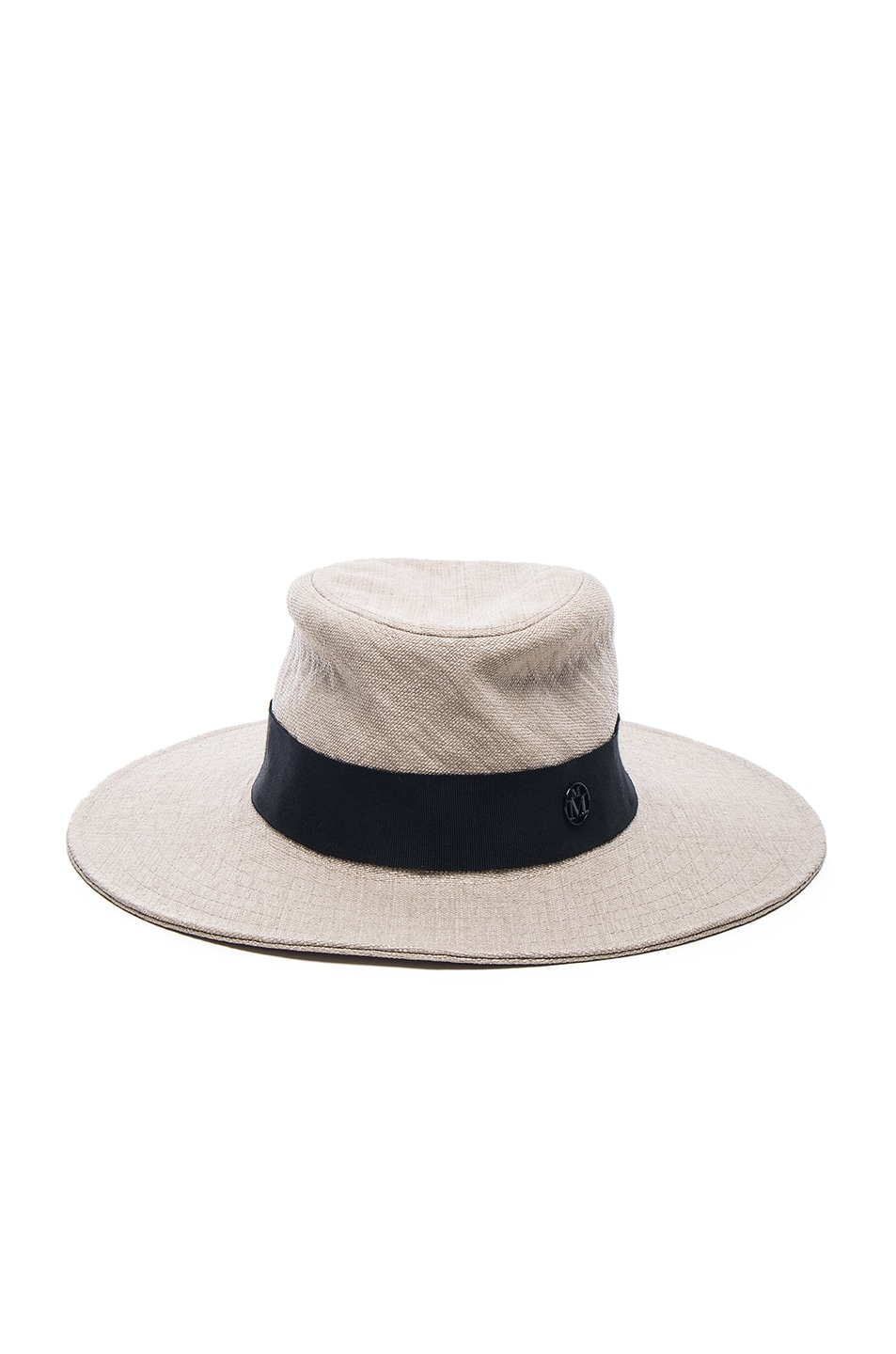 Image 1 of Maison Michel Charles Classic Trilby Straw Hat in Natural Black