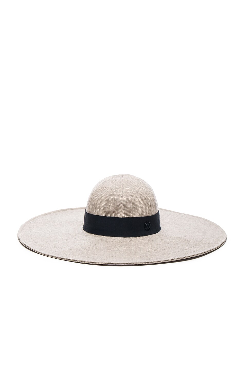 Image 1 of Maison Michel Lucia Wavy Large Brim Hat in Natural Black