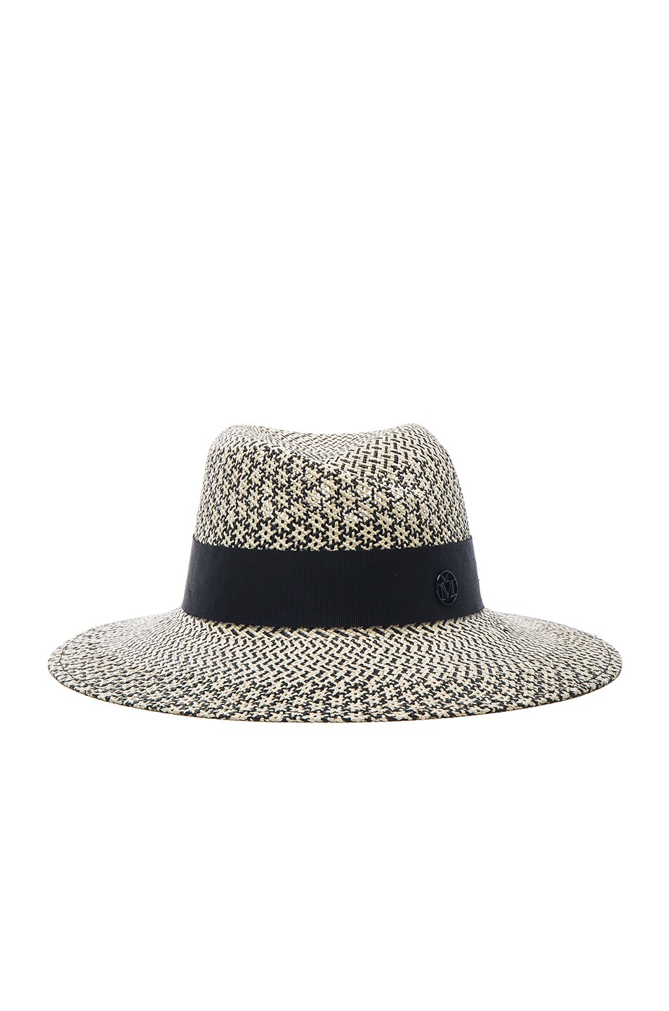 Image 1 of Maison Michel Virginie Large Brim Straw Hat in Natural Black