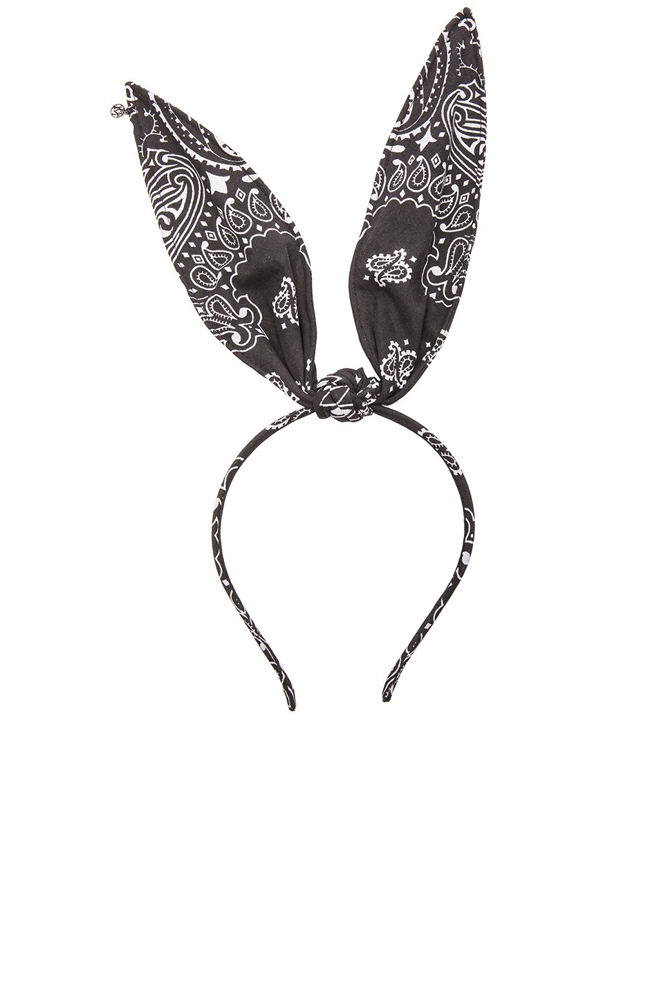 Image 1 of Maison Michel Heidi Wooba Bandana Rabbit Ears in Black