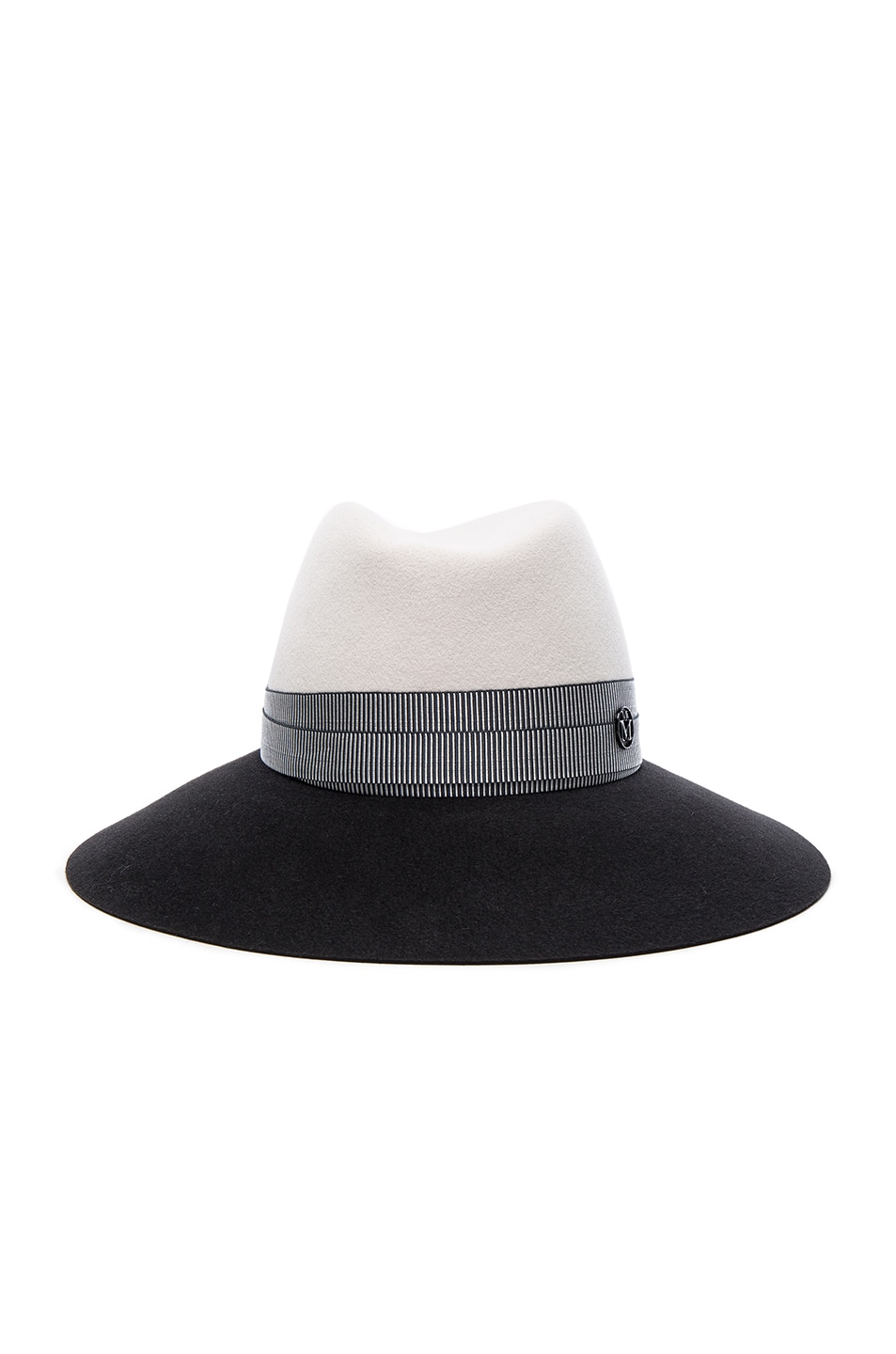 Image 1 of Maison Michel Kate Hat in White Chalk & Kitty Cat Grey