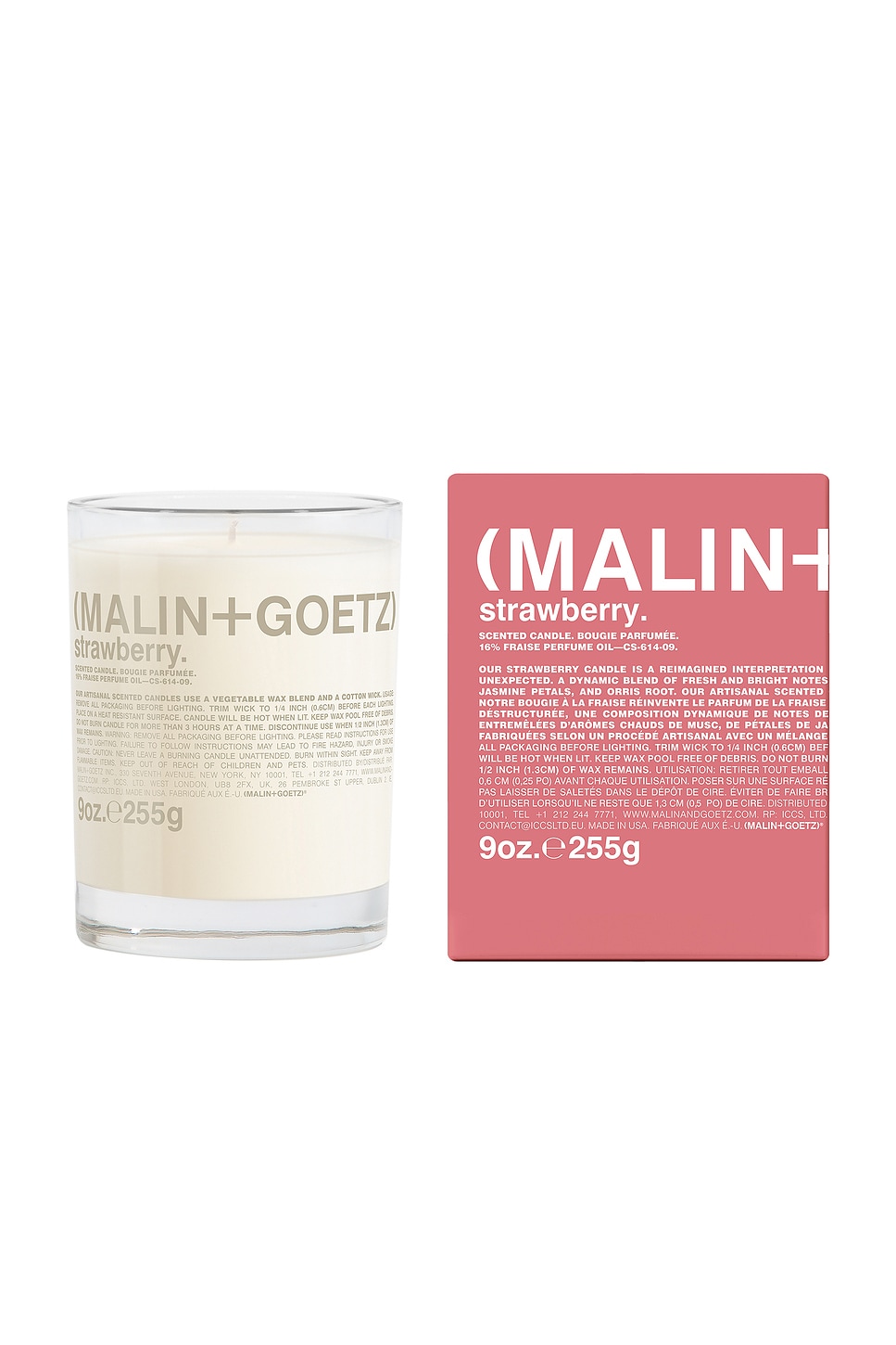 Malin + Goetz Strawberry Scented Candle In Pink