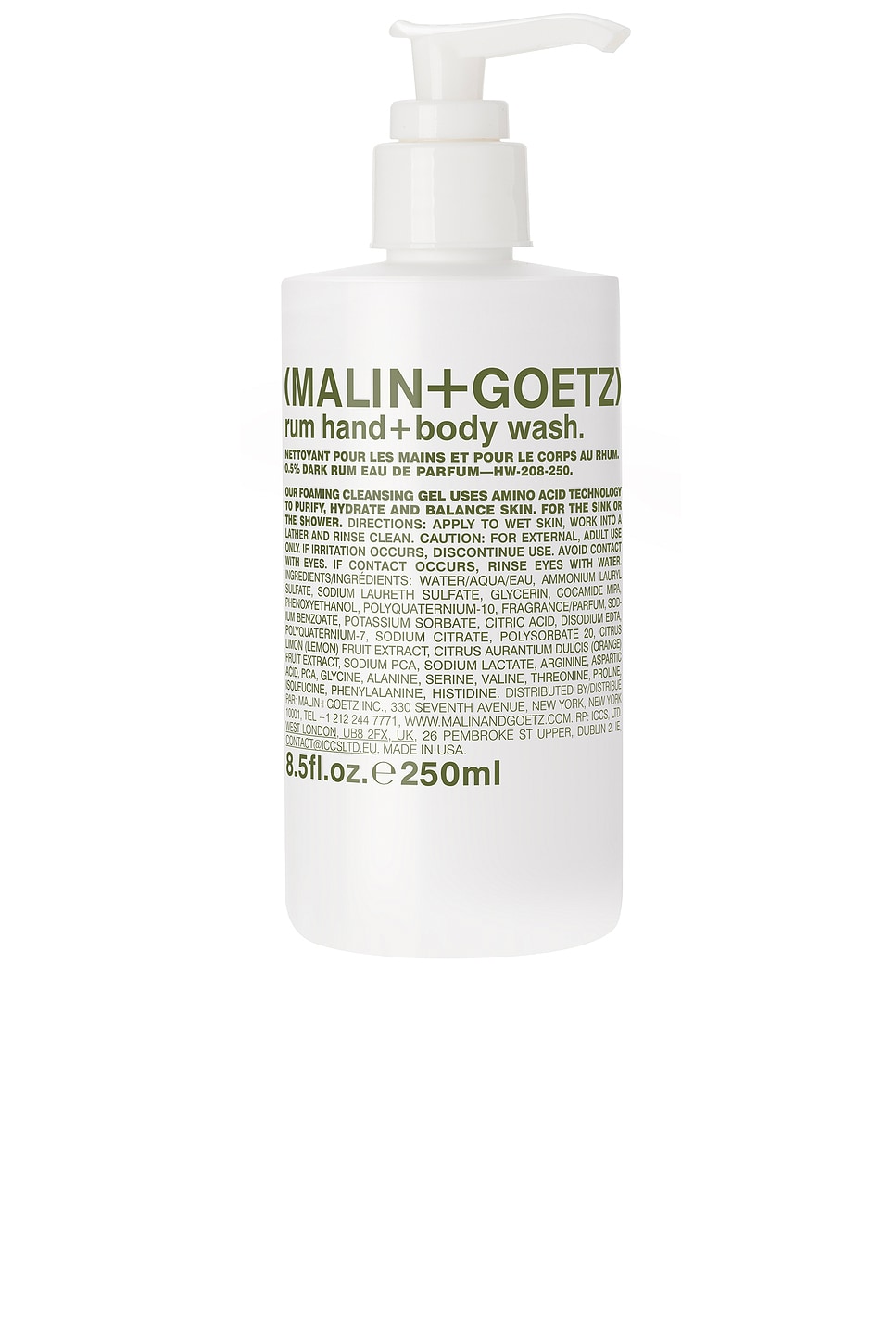 Malin + Goetz Rum Hand And Body Wash In White