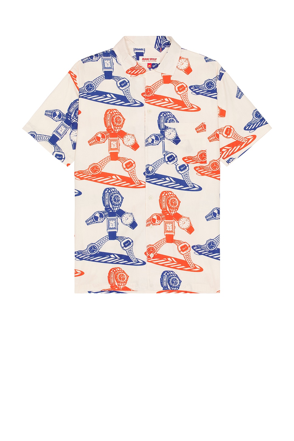 Image 1 of Mami Wata Surf Time Shirt in Red, Blue, & Ecru