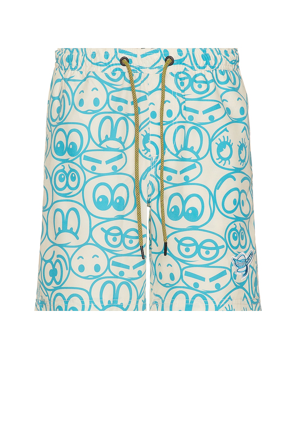 Image 1 of Mami Wata Cartoon Eyes Surf Trunk in Blue/Ecru