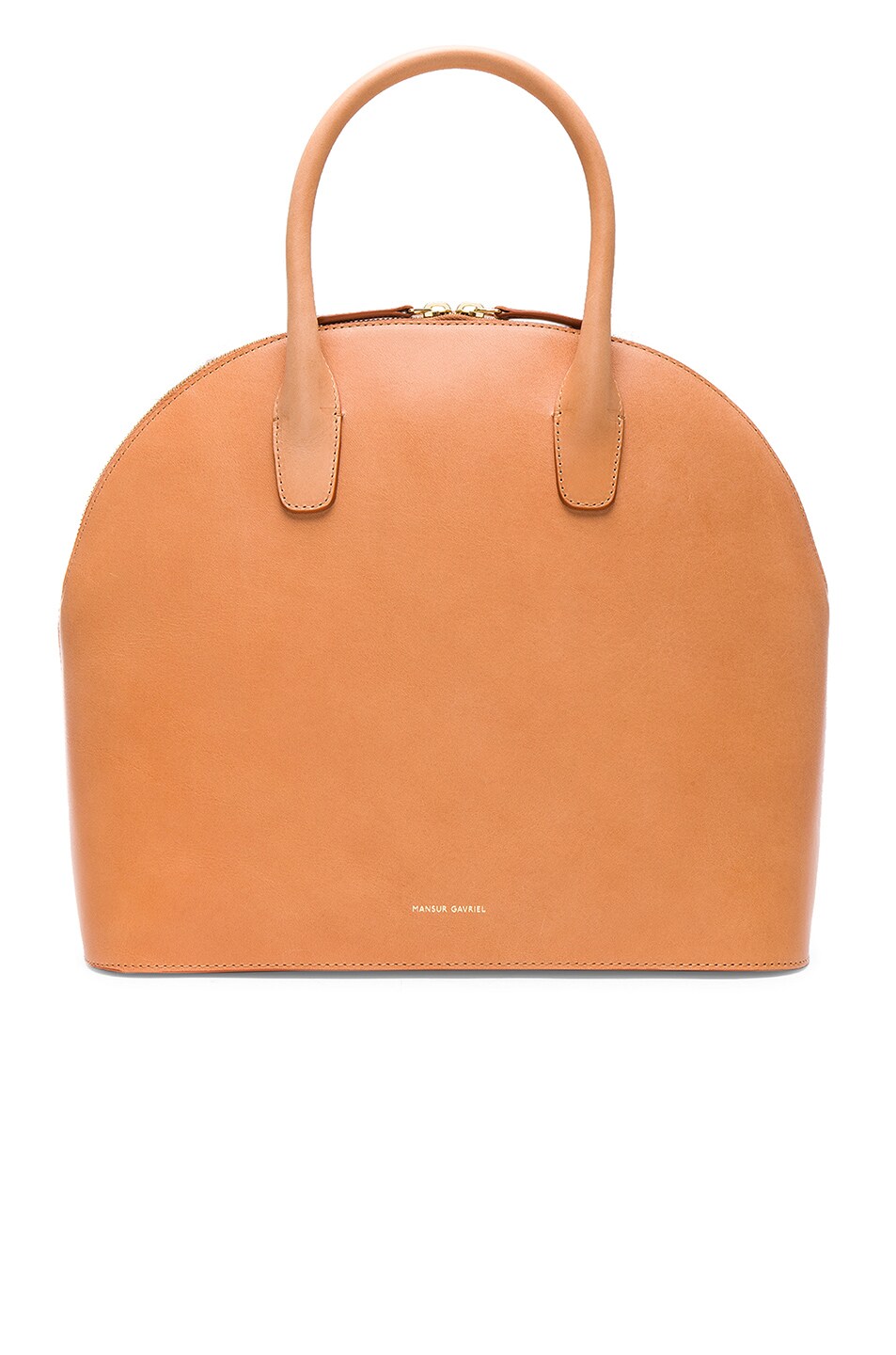 Image 1 of Mansur Gavriel Top Handle Rounded Bag in Cammello & Rosa