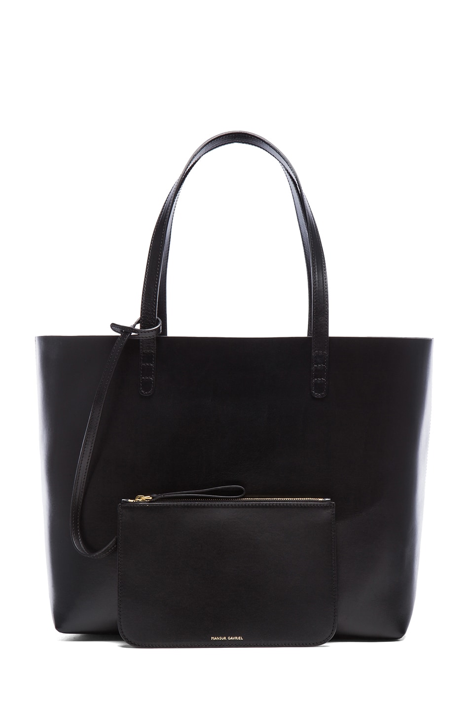 Mansur Gavriel Coated Large Tote in Black | FWRD