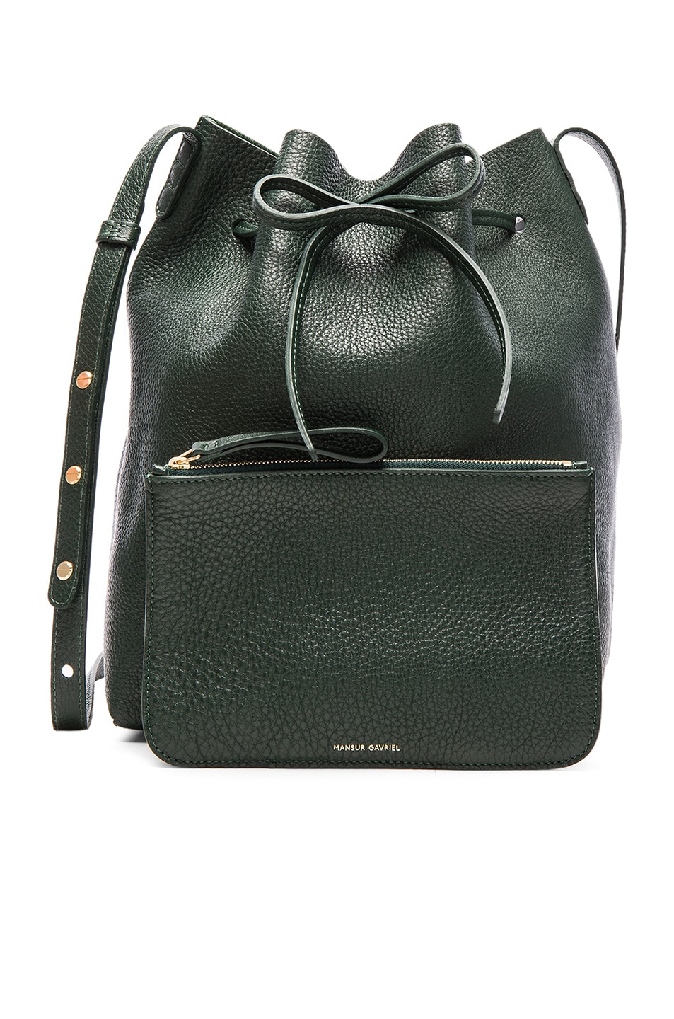 Image 5 of Mansur Gavriel Tumbled Bucket Bag in Moss