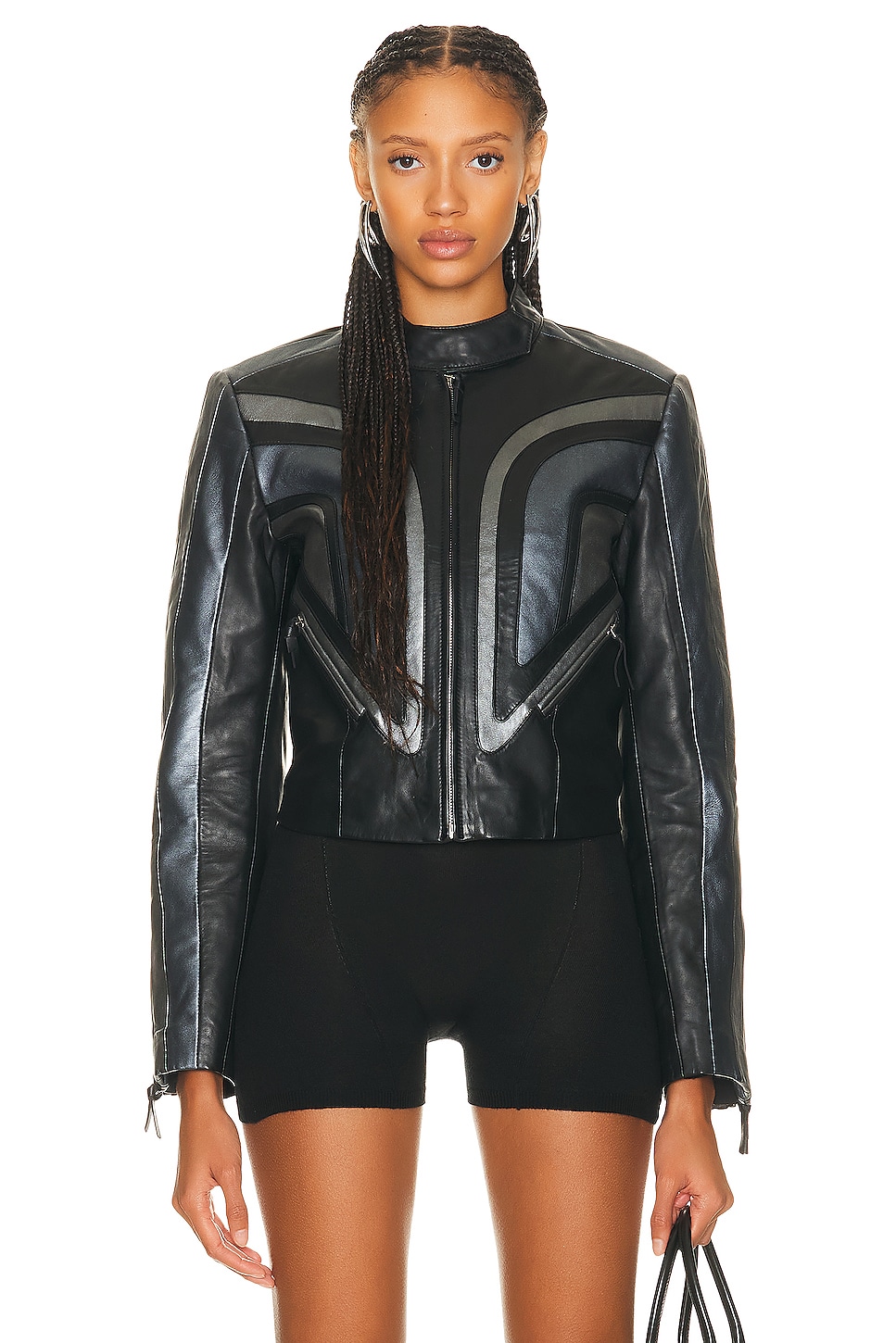 Image 1 of Miaou Sophie Leather Jacket in Black