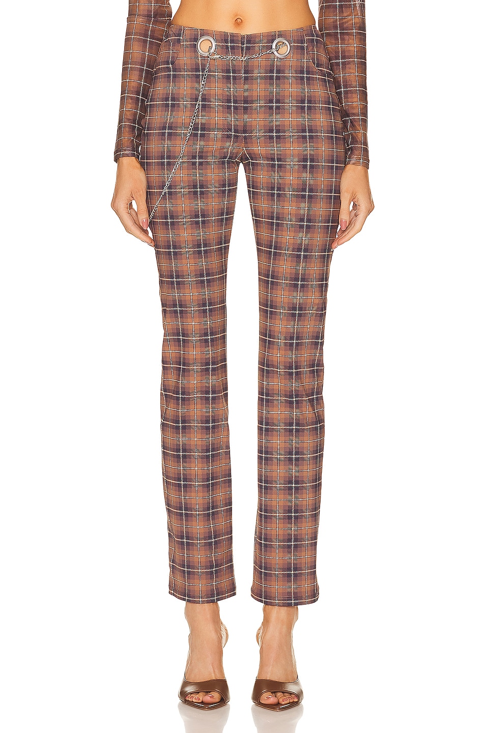 Image 1 of Miaou Tommy Pant in Chocolate Plaid