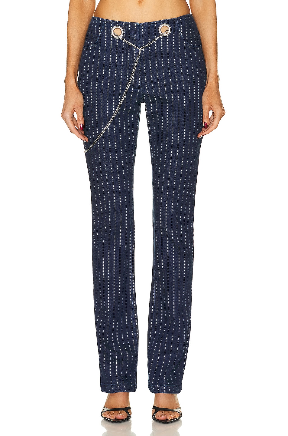 Image 1 of Miaou Tommy Pant in Varsity Pinstripe