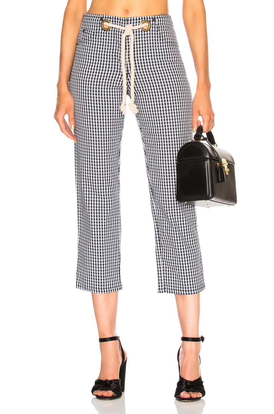 Image 1 of Miaou Tommy Pant with Rope Belt in Gingham