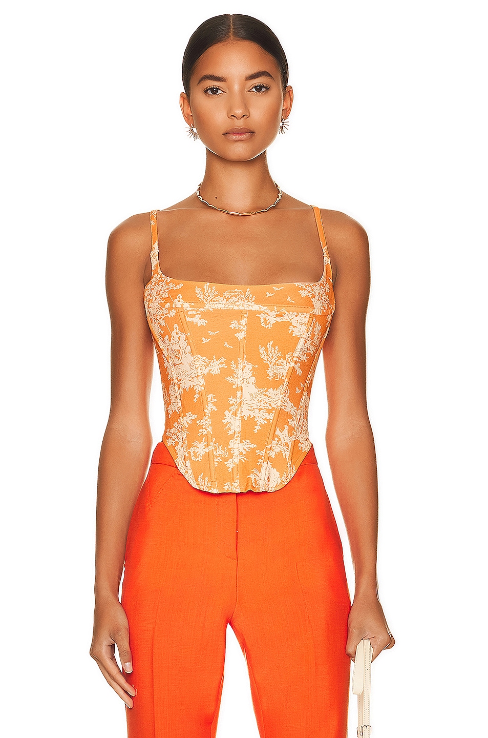 Image 1 of Miaou Love Corset Top in Clementine Toile