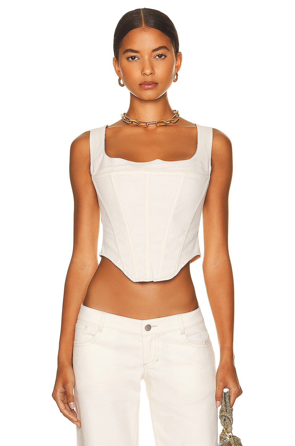 Image 1 of Miaou Campbell Corset Top in Creme
