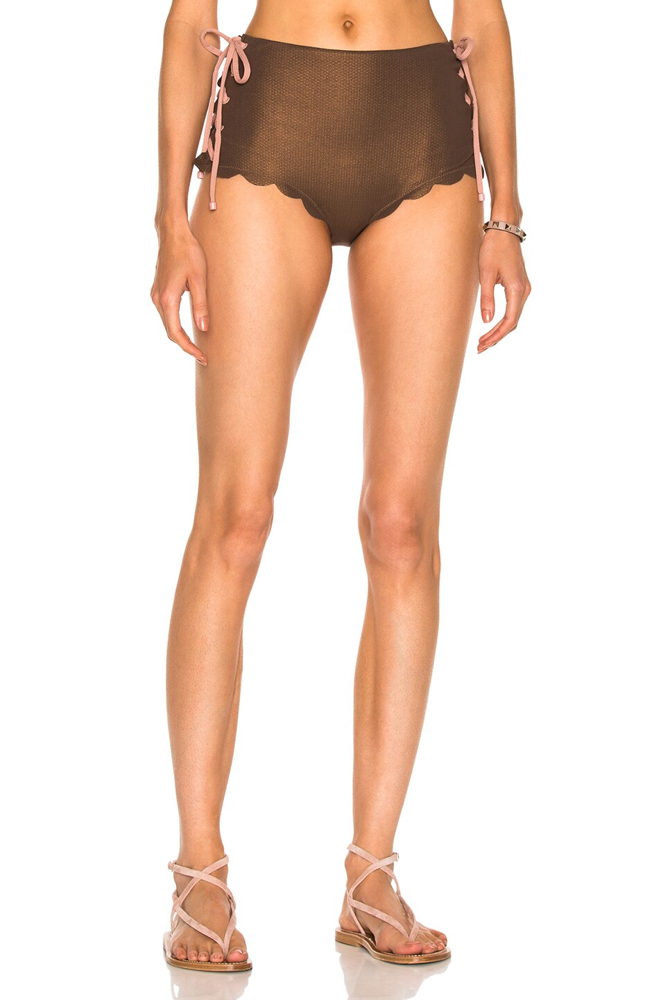 Image 1 of Marysia Swim Palm Springs Bikini Tie Bottom in Metallic Brown