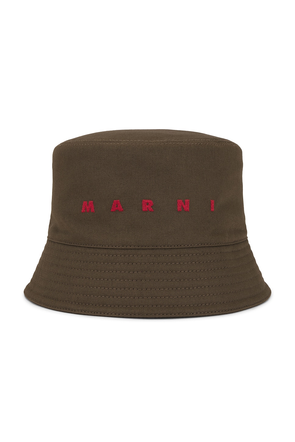 Marni Logo-embroidered Bucket Hat In Brown