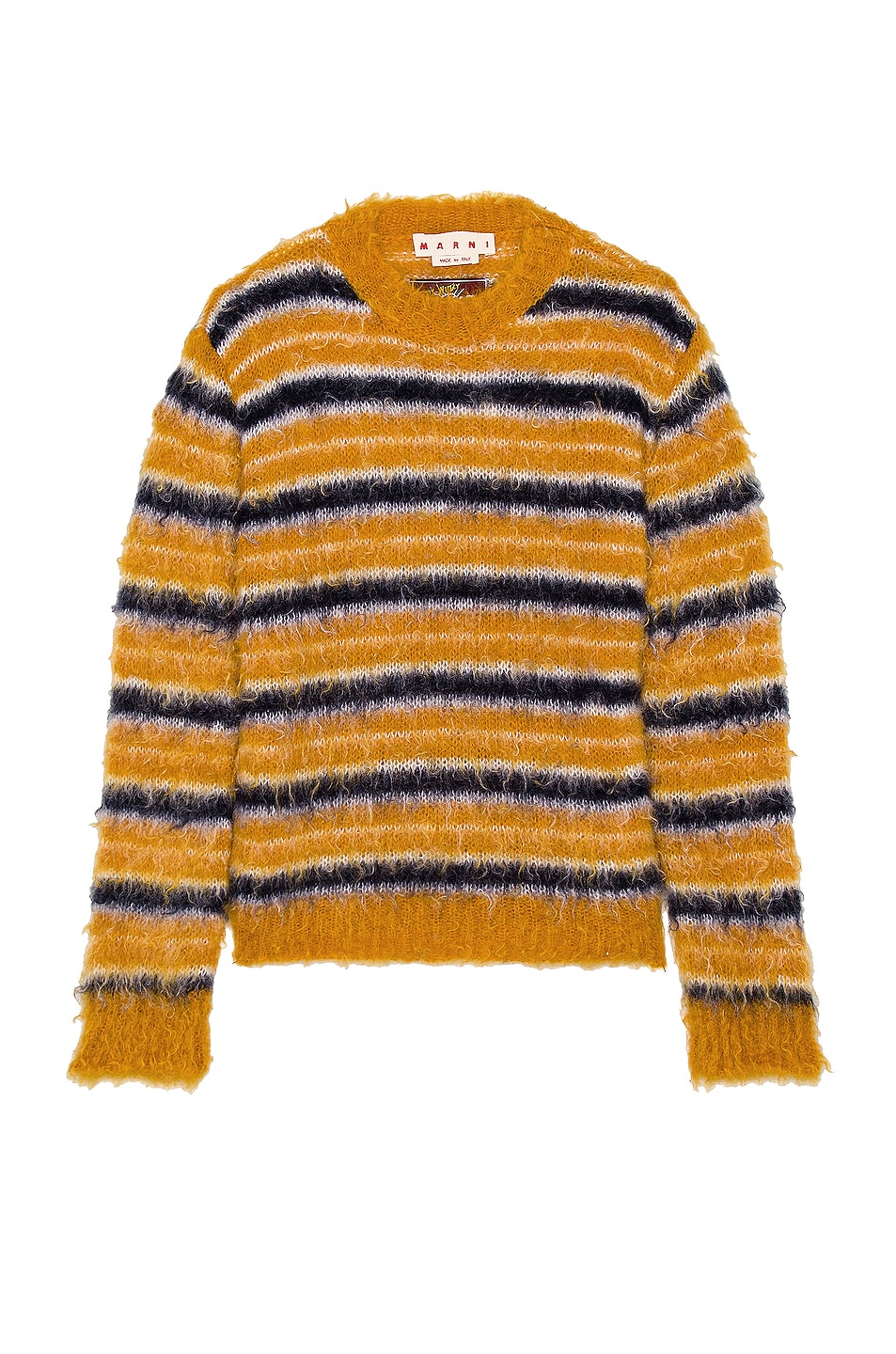 Image 1 of Marni Roundneck Pullover Striped Sweater in Sunflower