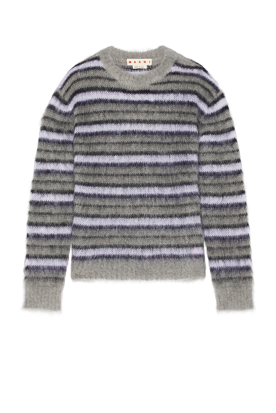 Shop Marni Crewneck Sweater In Antique Silver