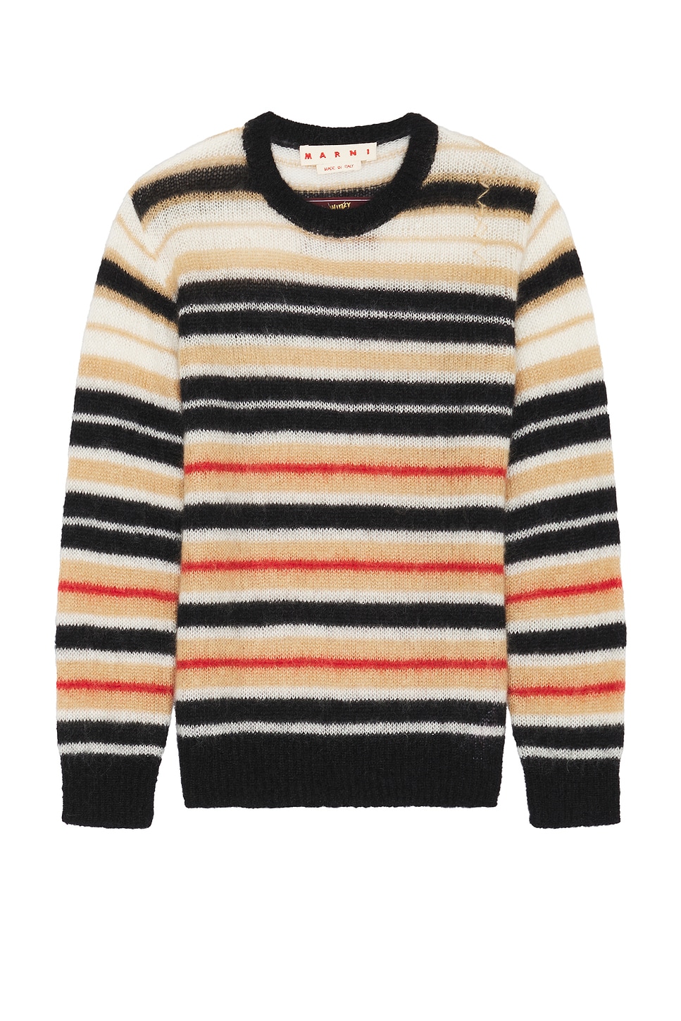 Round Neck Striped Sweater in Brown