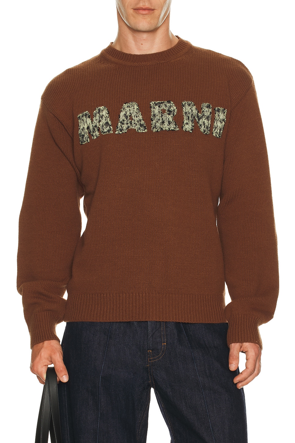 Image 1 of Marni Round Neck Sweater in Maroon