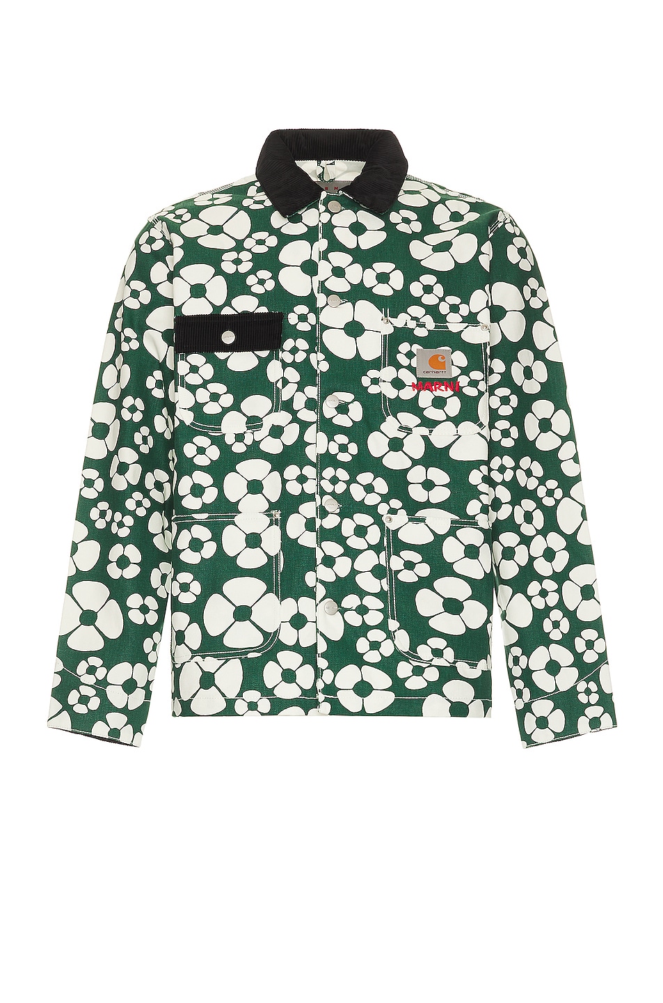 Image 1 of Marni X Carhartt Printed Jacket In Forest Green in Forest Green
