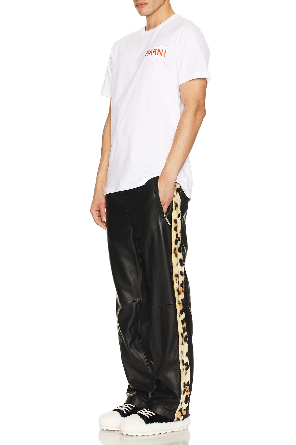 Image 1 of Marni Leather Pants in Black