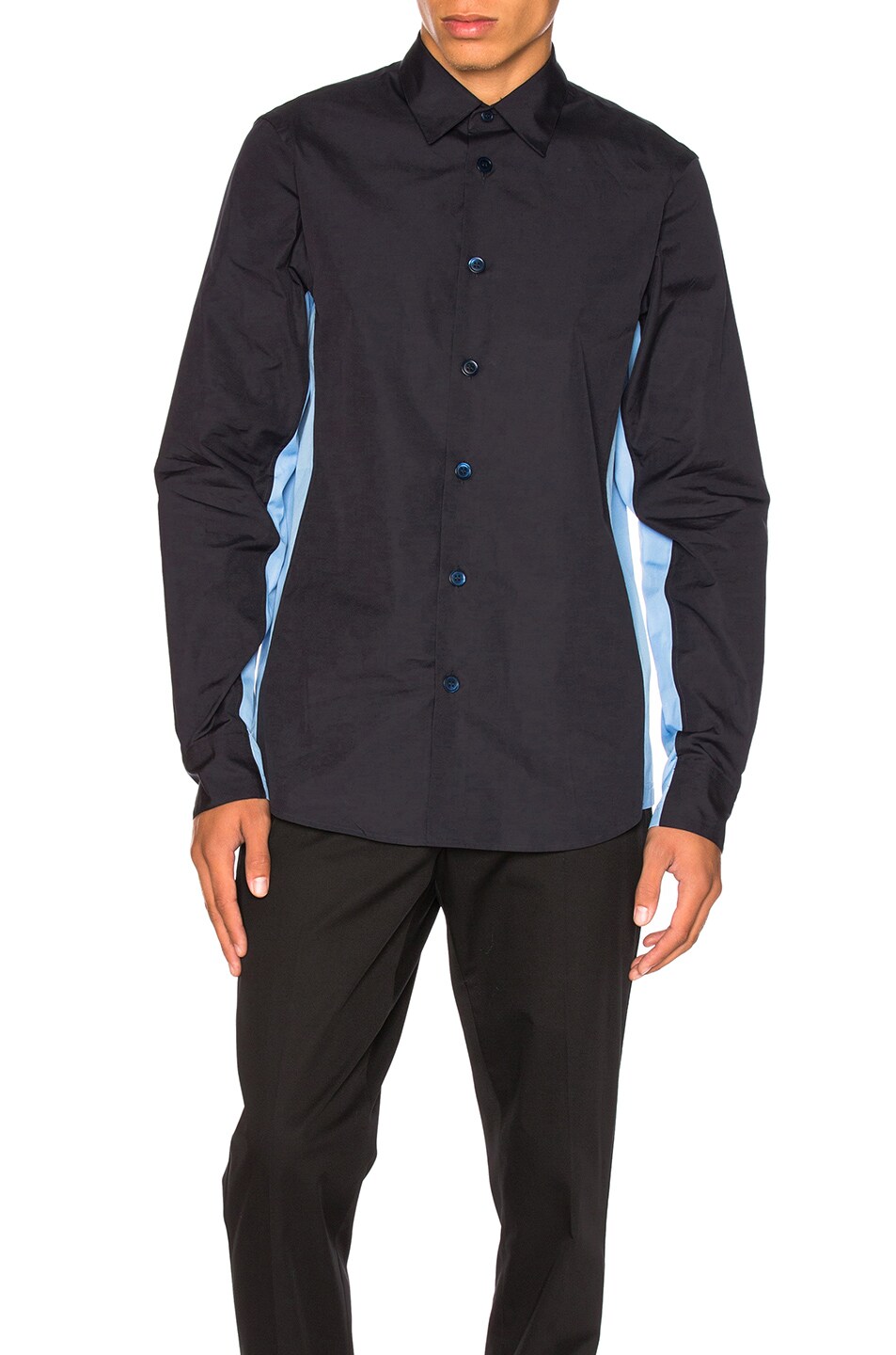 Image 1 of Marni Dry Twisted Cotton Block Shirt in Blue & Navy