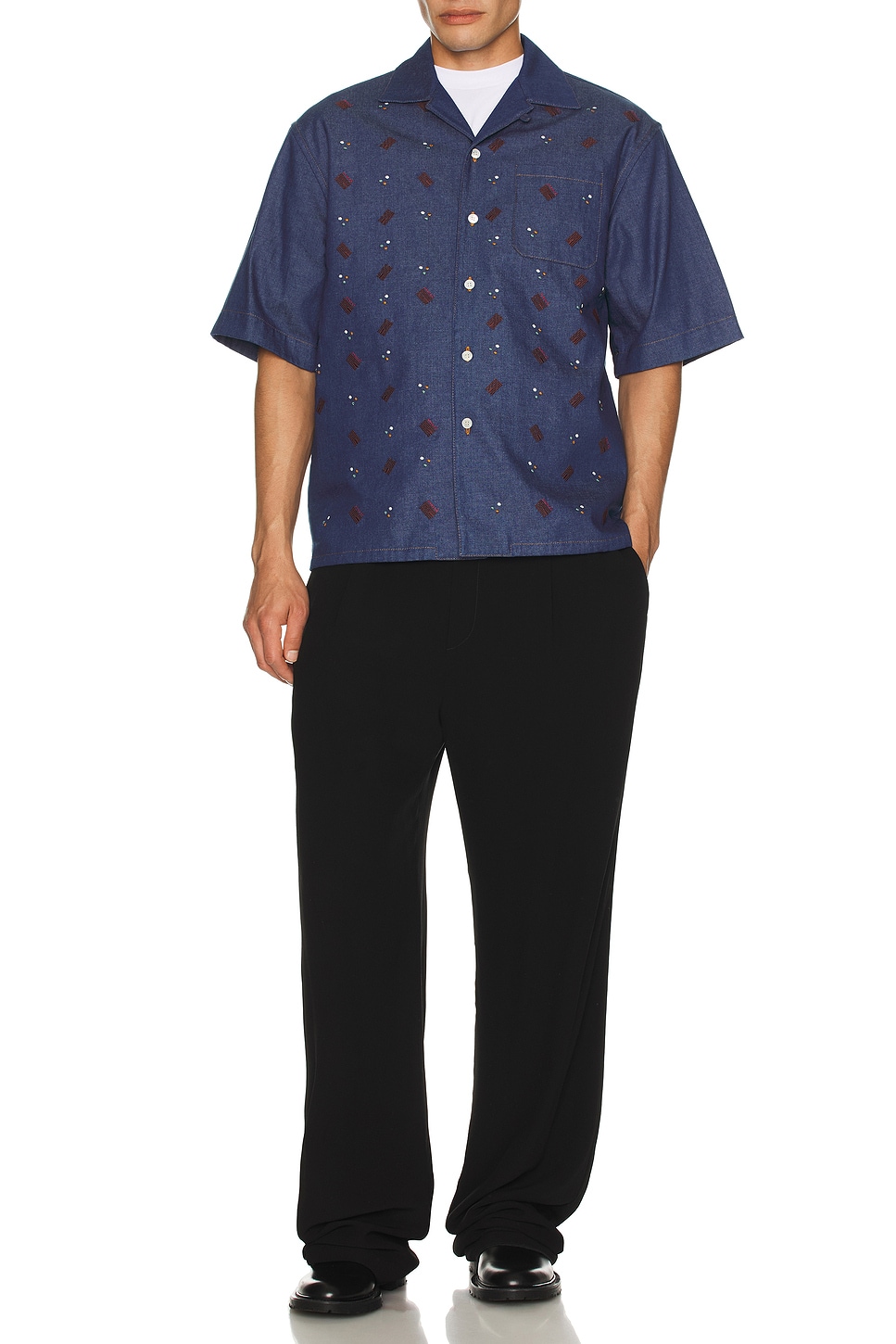 Image 1 of Marni Embellished Shirt in Blue