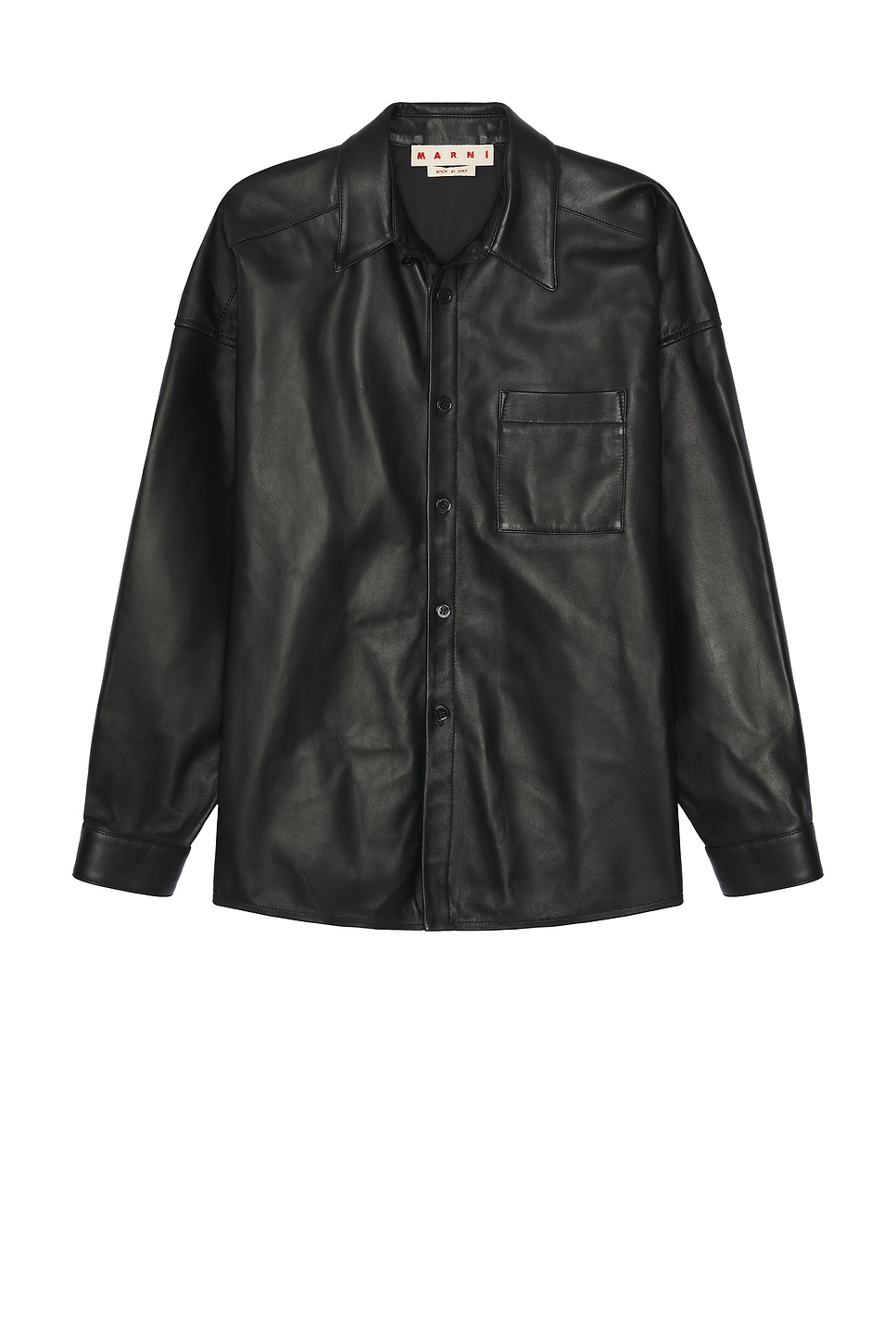 Image 1 of Marni Leather Shirt in Black