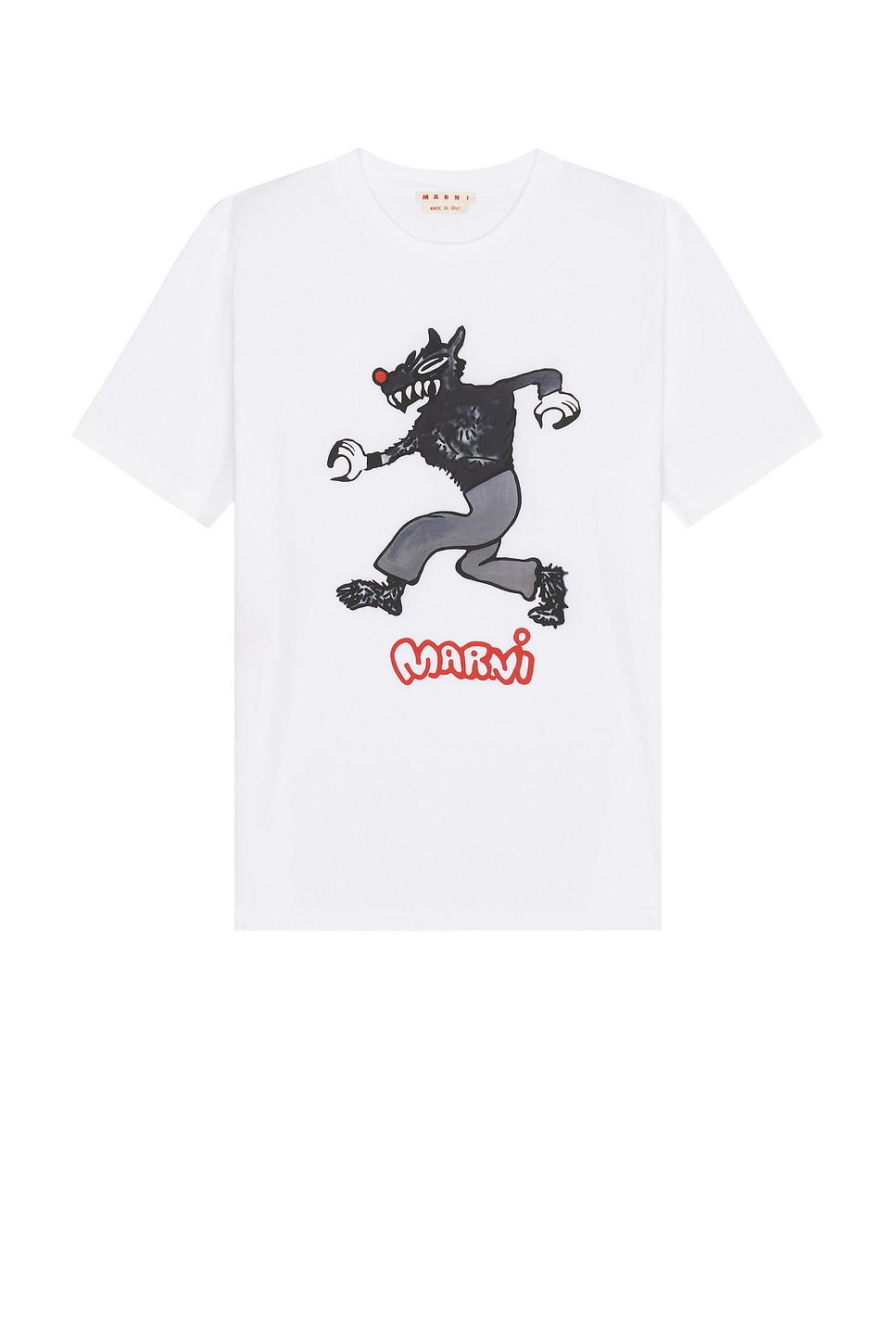 Marni Graphic Print Crew Neck Short Sleeve T-shirt In White