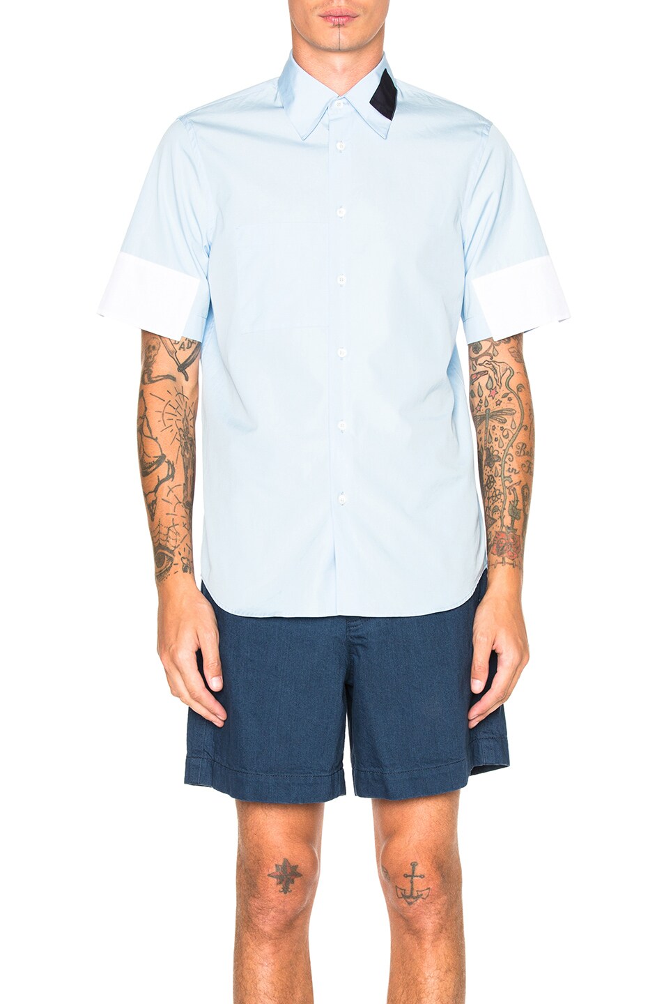 Image 1 of Marni Dry Twisted Cotton Shirt in Light Blue