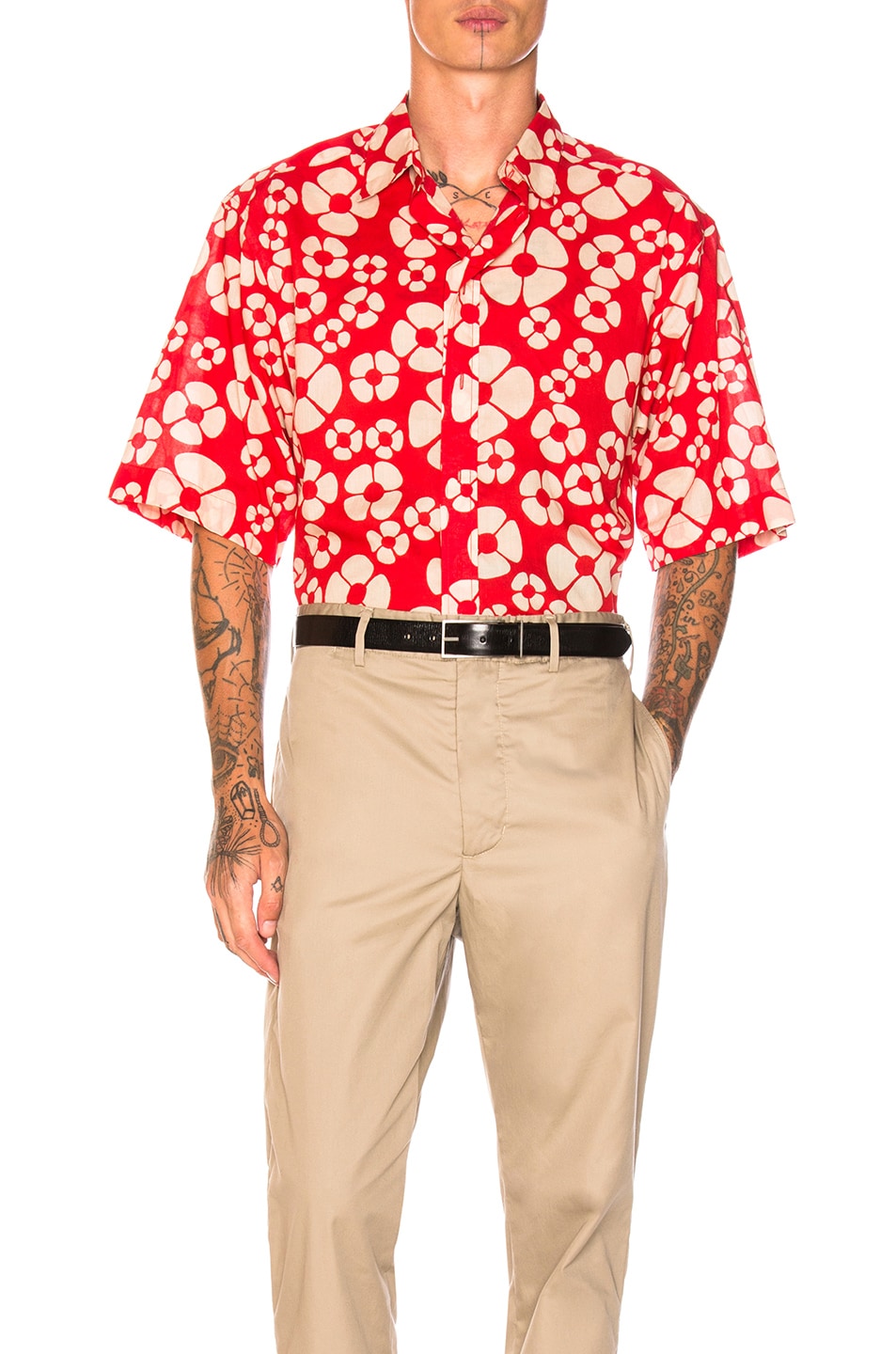 Image 1 of Marni Short Sleeve Sport Shirt in Red